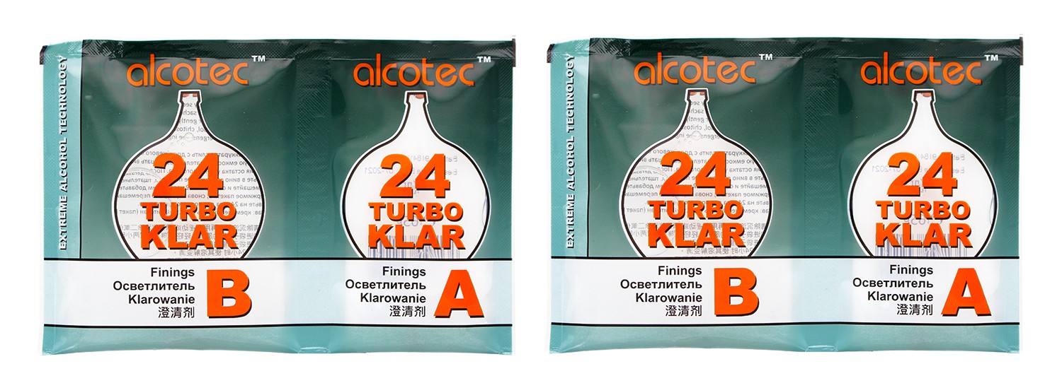 2x Alcotec TurboKlar 24hr Finings for clearing Homebrew Turbo, Wine, Beer, Cider
