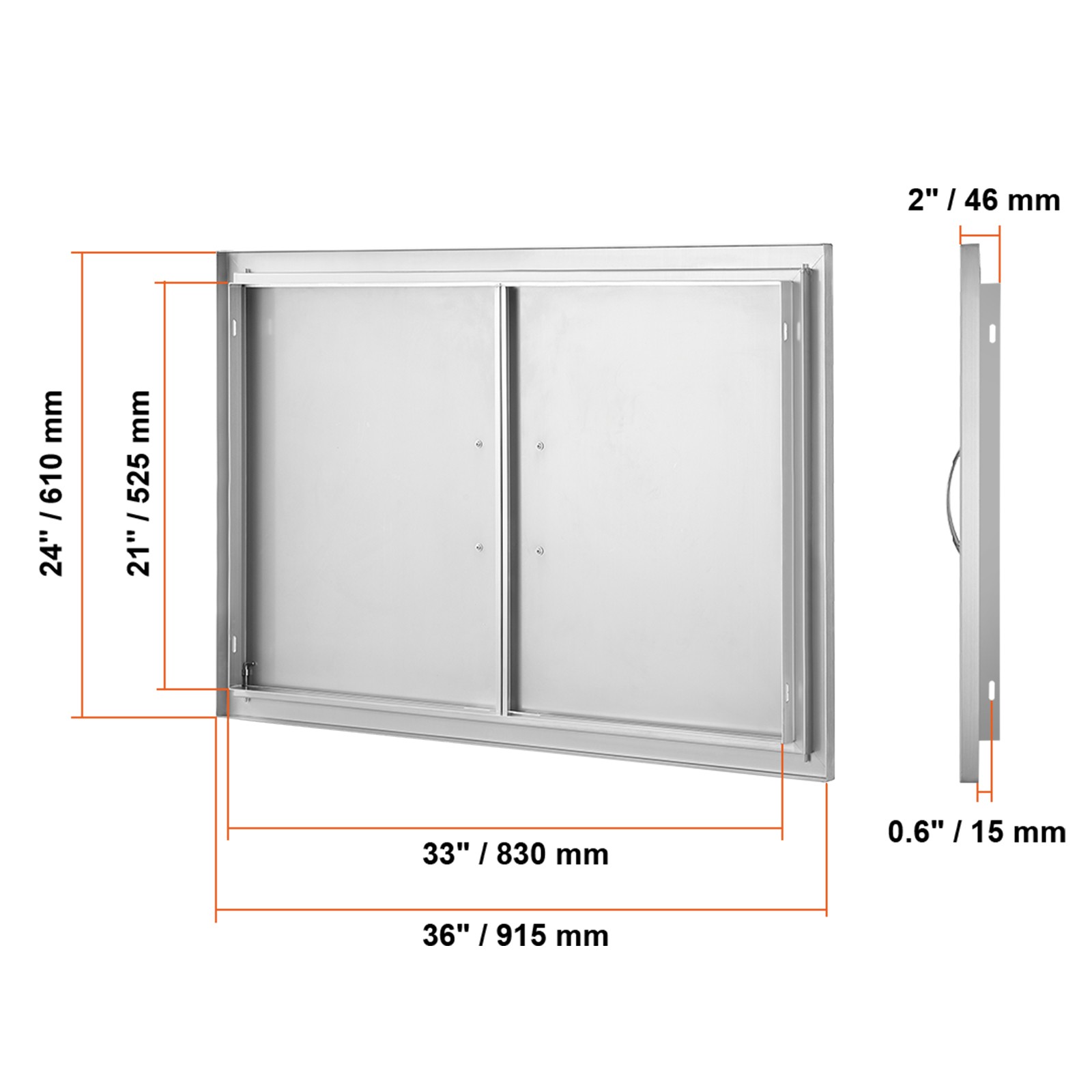 Uimoso 36×24 Inch Outdoor Kitchen Access Door Stainless Steel BBQ Island