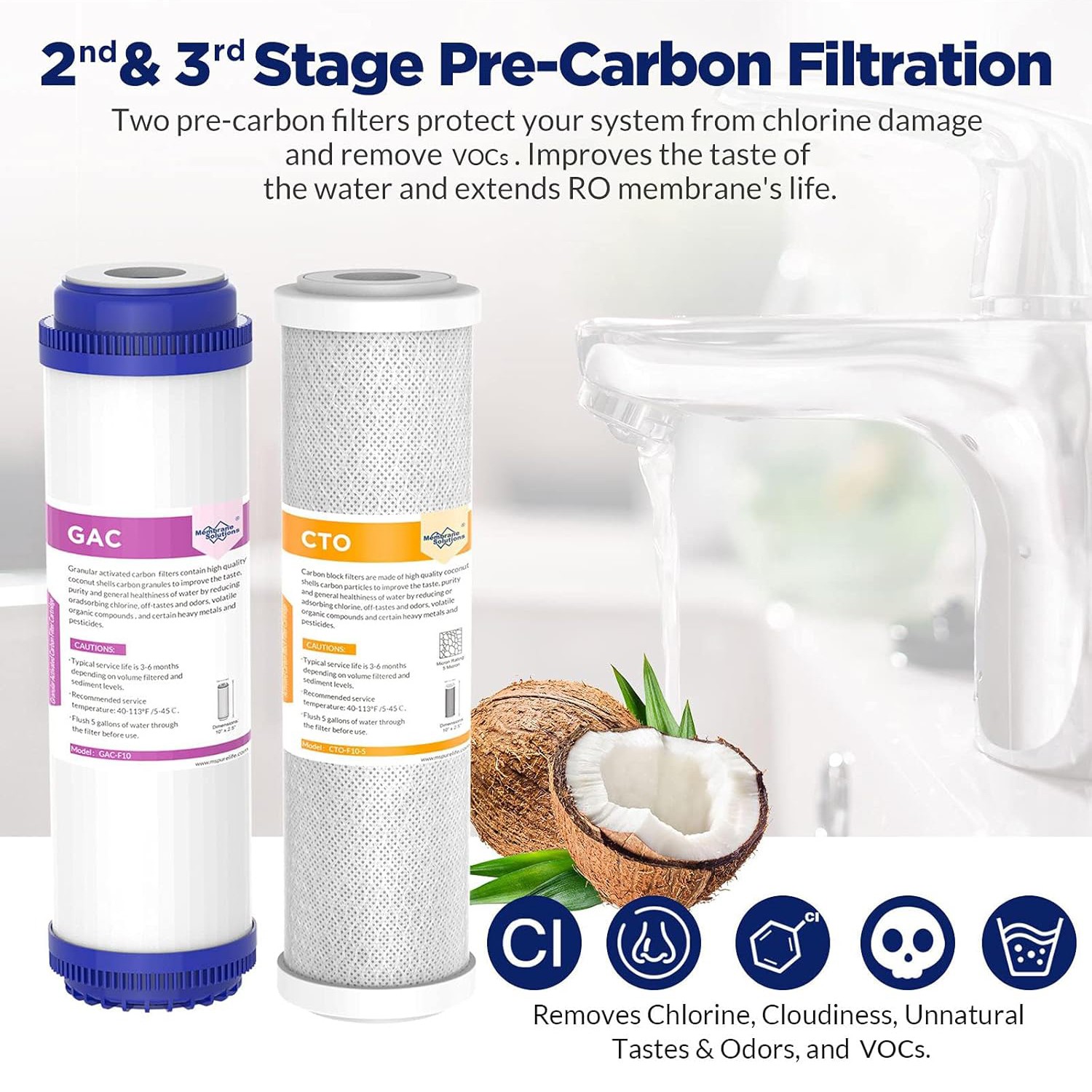 3/4/5/6 Stage 50/75/100/150G Reverse Osmosis System Water Filter Replacement Set