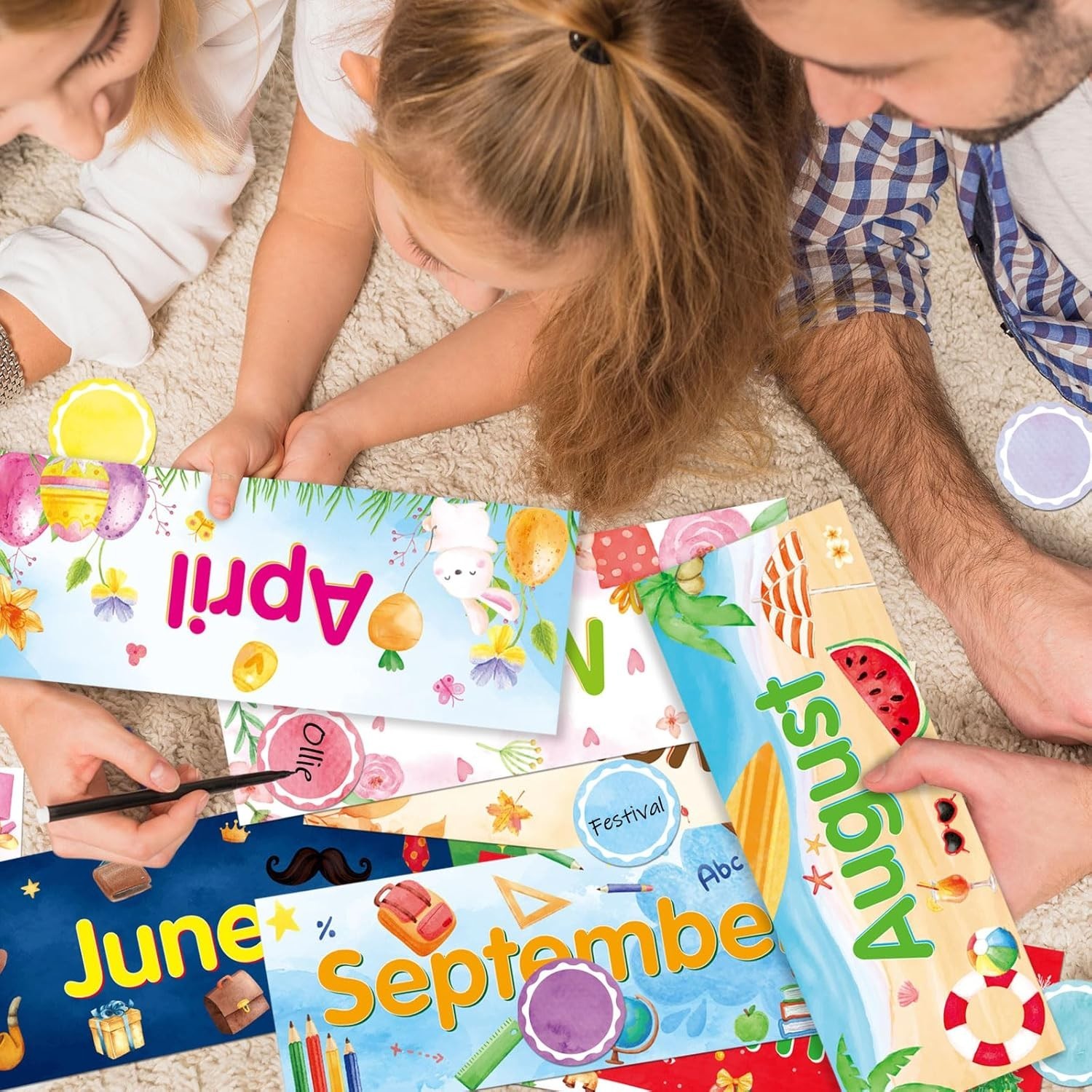 48 Pack Holiday Monthly Headliners 12 Months of The Year Bulletin Board Set…