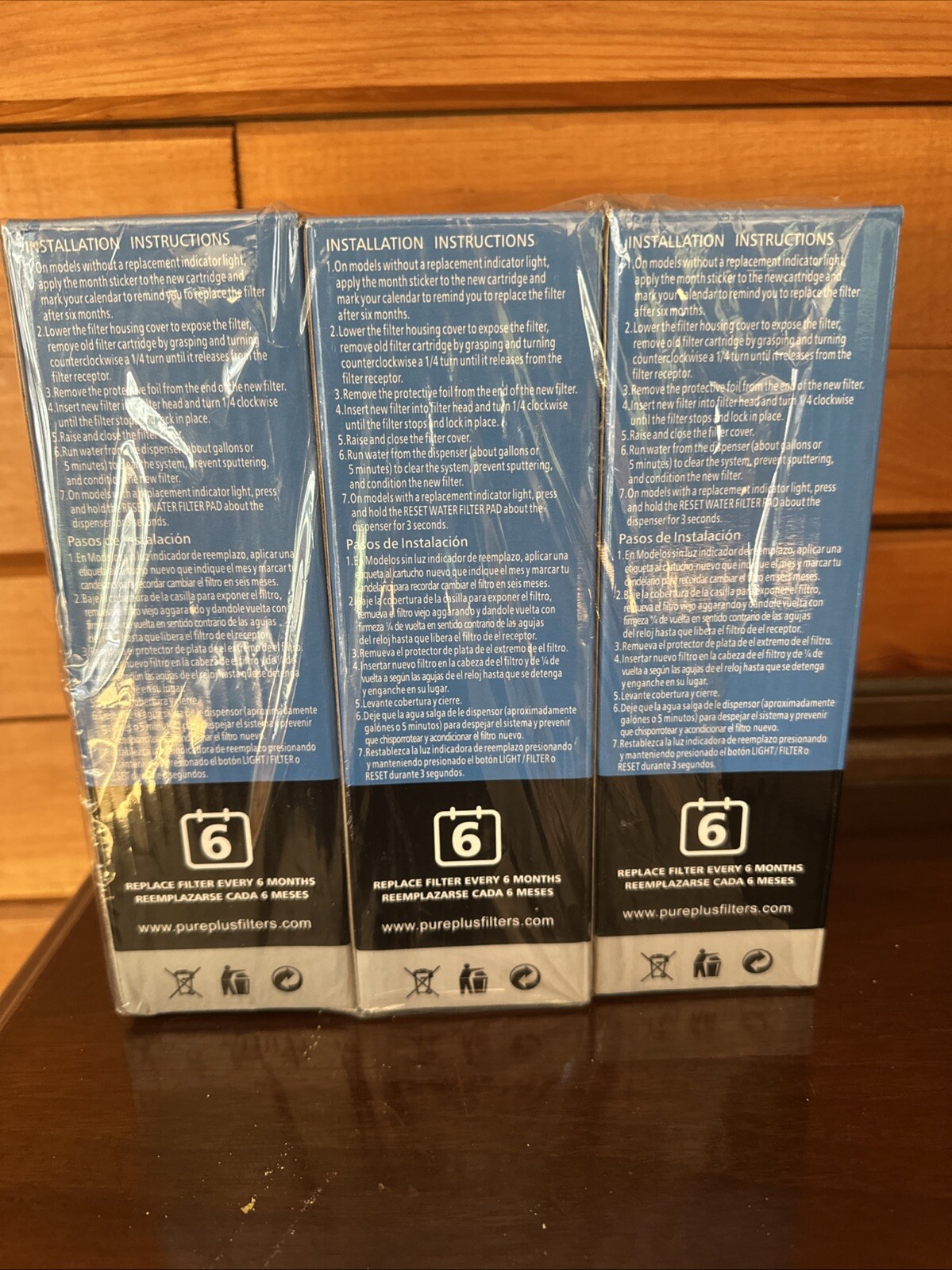 3 PurePlus Refrigerator Water Filter PP-RWF0900A BPA Free Reduces Chlorine Taste