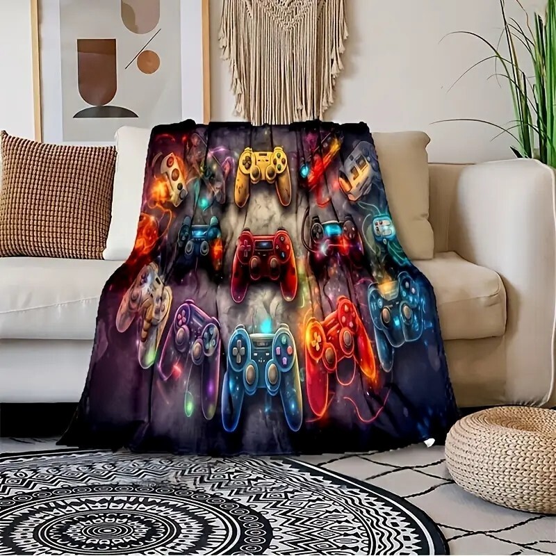 Gamer Throw Blanket, Soft & Lightweight Kids, Teens Adults, Dorm Room. 39 x 59