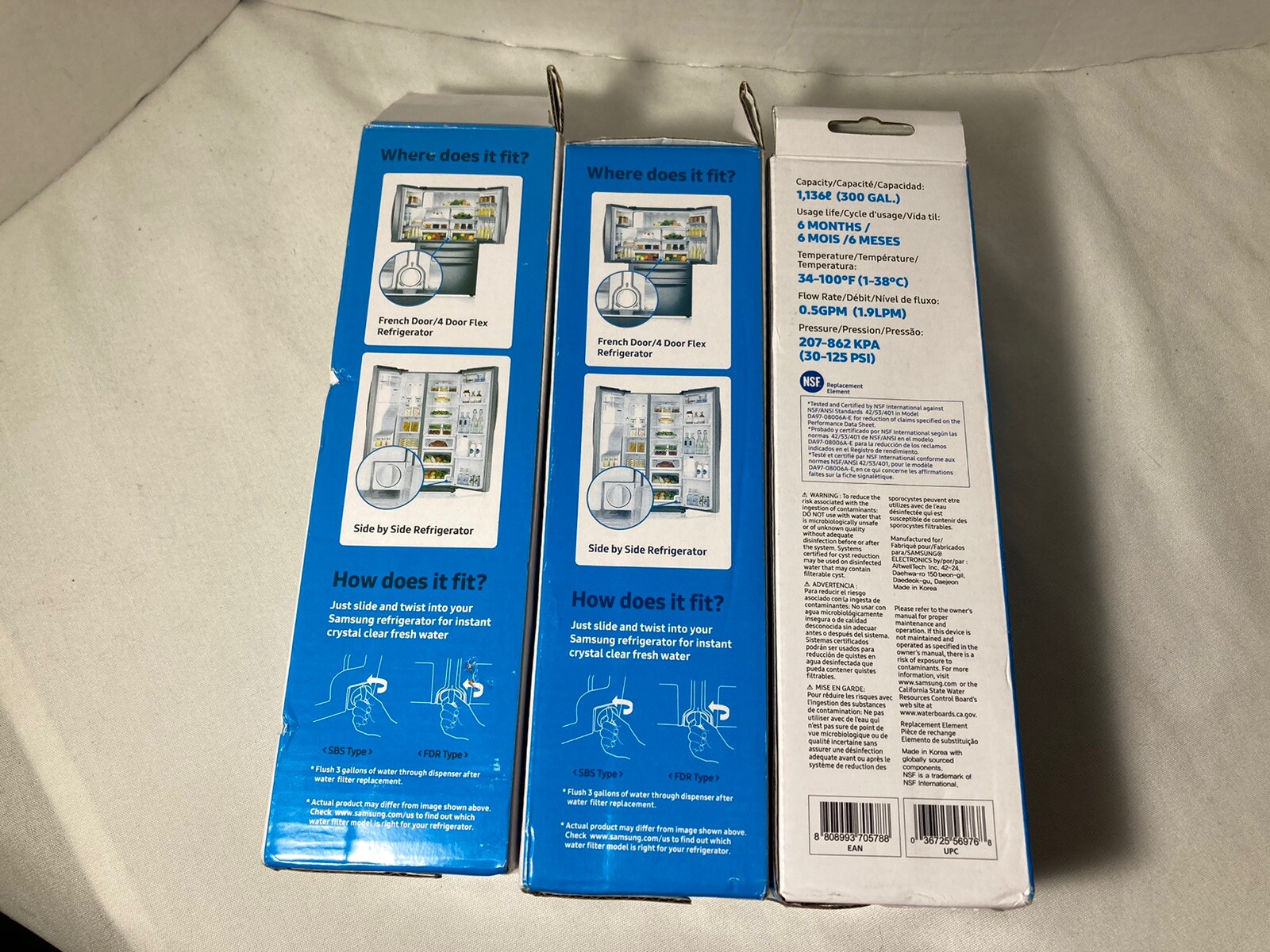 Lot of 3 Samsung DA29-00020B Refrigerator Water & Ice Filters New Open Box