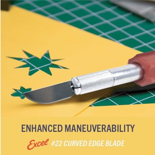 100 PCS Craft Knife Blades #22 High Carbon Steel Curved Refill for Precision Cut
