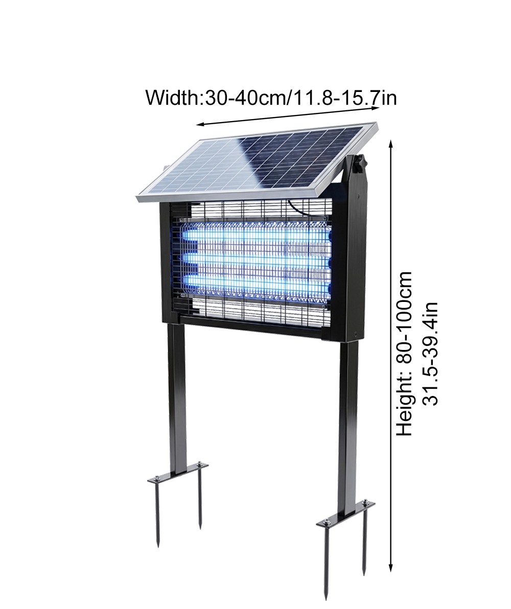 4500V Solar Bug Zapper Outdoor Mosquito Zapper Waterproof Electric Fly Zapper US