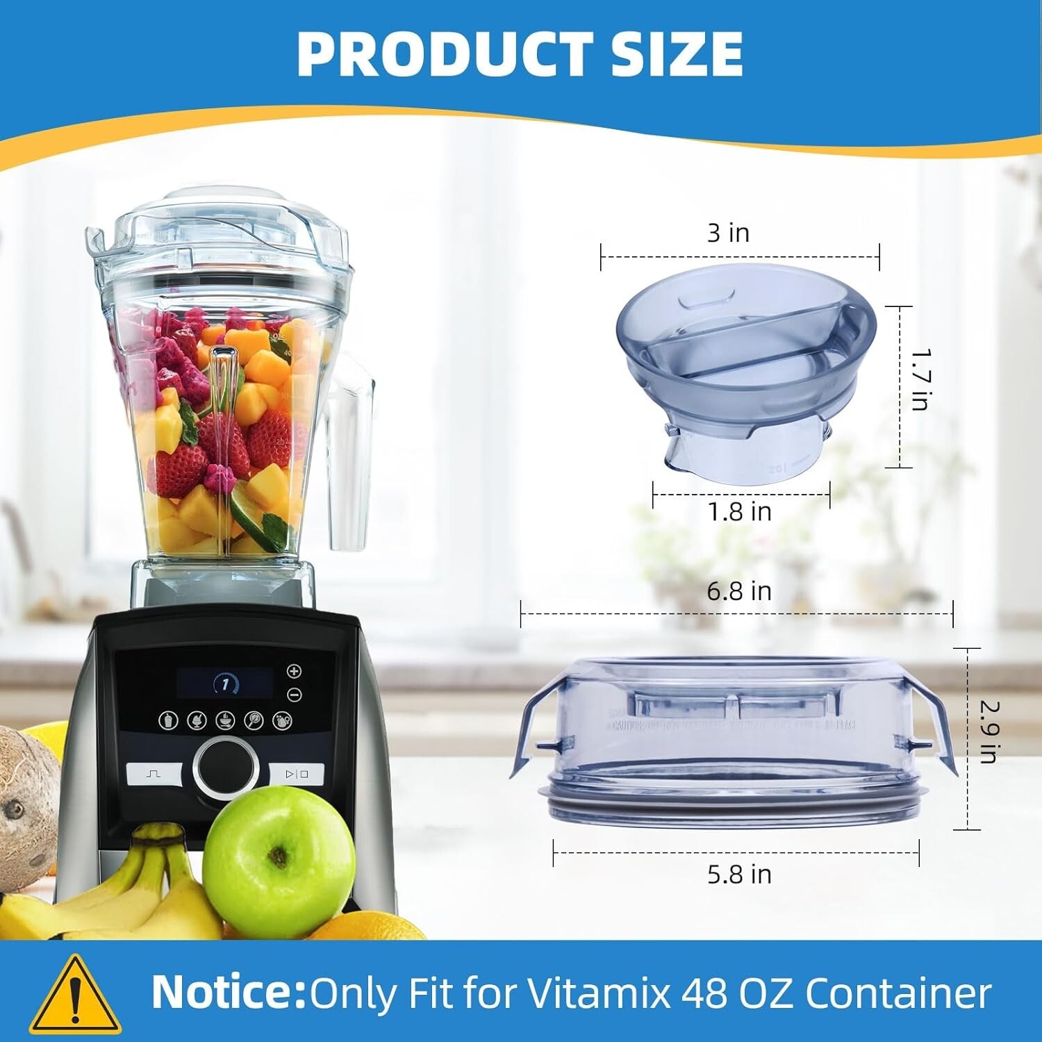 Replacement 48 oz Pitcher Lids for Vitamix Stainless Steel Container Ascent