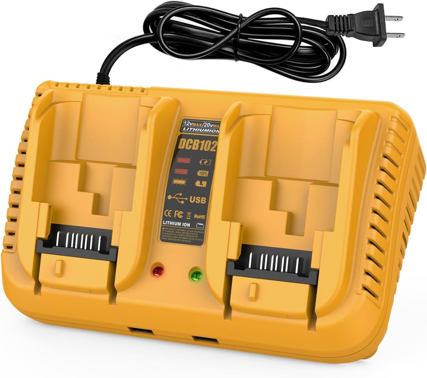 For DCB102 Dewalt 12V 20V Max Dual Fast Charger DCB203 DCB204 DCB609 DCB124