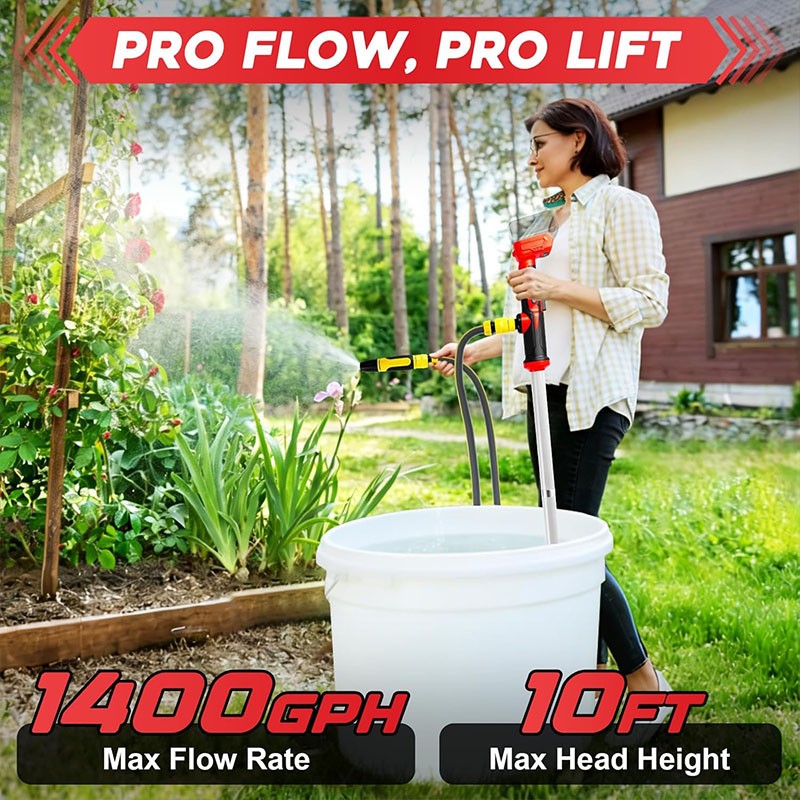 Brushless Cordless Stick Water Transfer Pump for Milwaukee Battery (No Battery)