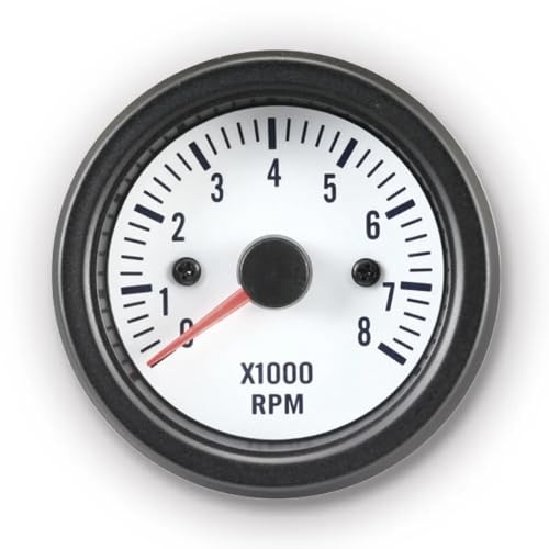 52mm 2-1/16″ Universal Electrical Tachometer 8000 RPM for Gasoline White Dial
