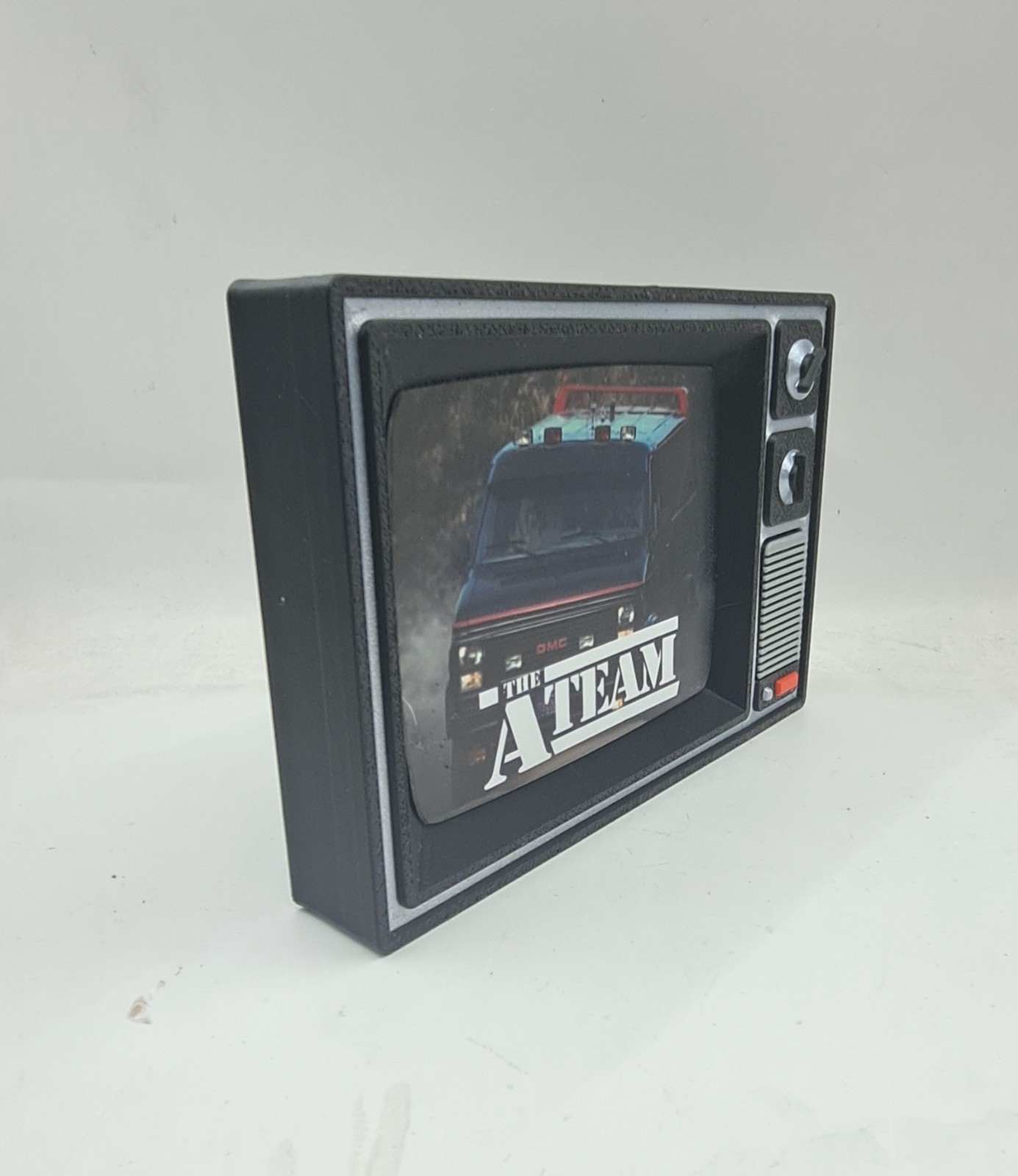 The A-Team Retro TV Display Stand Desk Art 1980s TV Show Helicopter