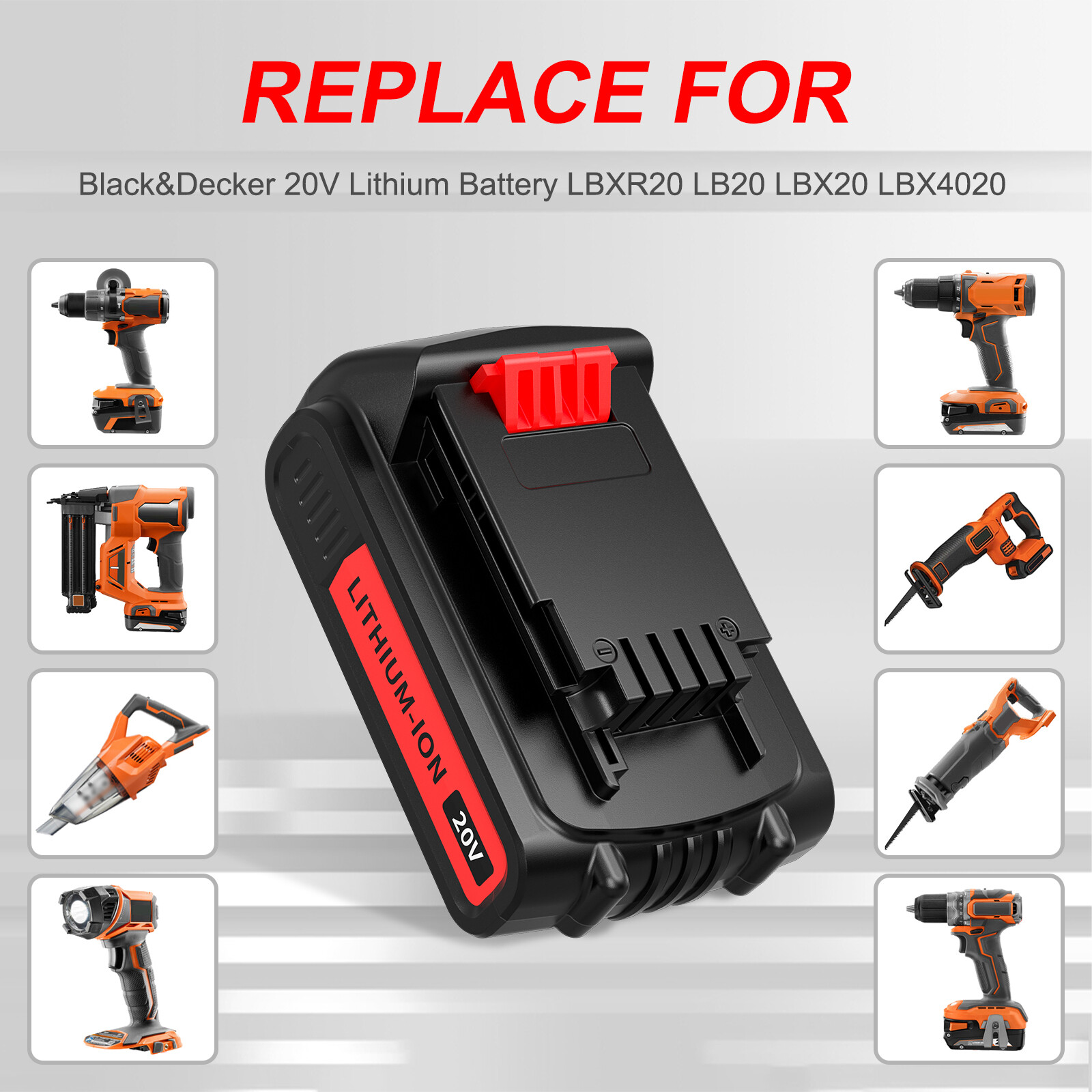 2Pack 20V Lithium-ion 1.5Ah Battery for BLACK+DECKER 20 Volt LBXR20 LBX20 LB20