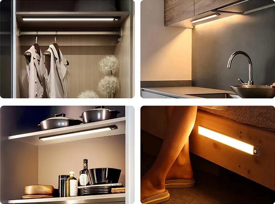 Rechargeable LED Motion Sensor Under Cabinet Closet Light USB Kitchen Lamp Strip