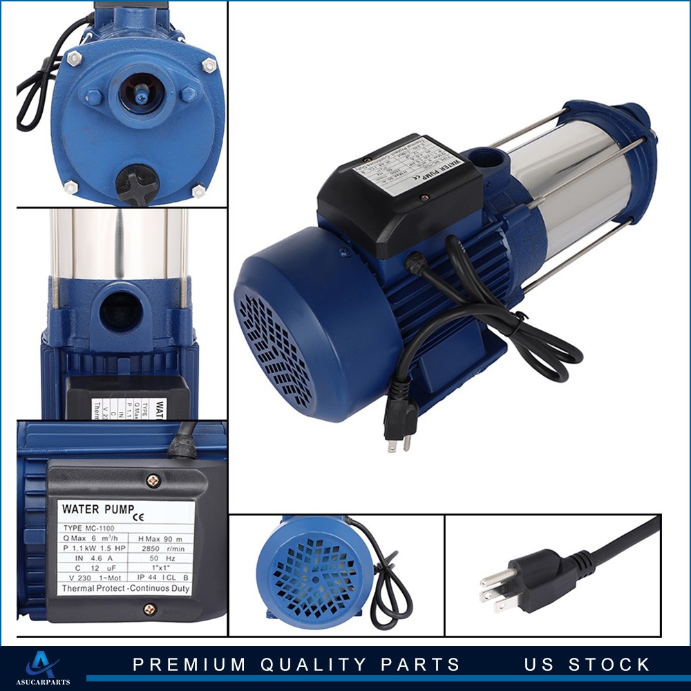 1.5HP 1100W 1″ SHALLOW SELF PRIMING WELL GARDEN SPRINKLER JET WATER PUMP BOOSTER