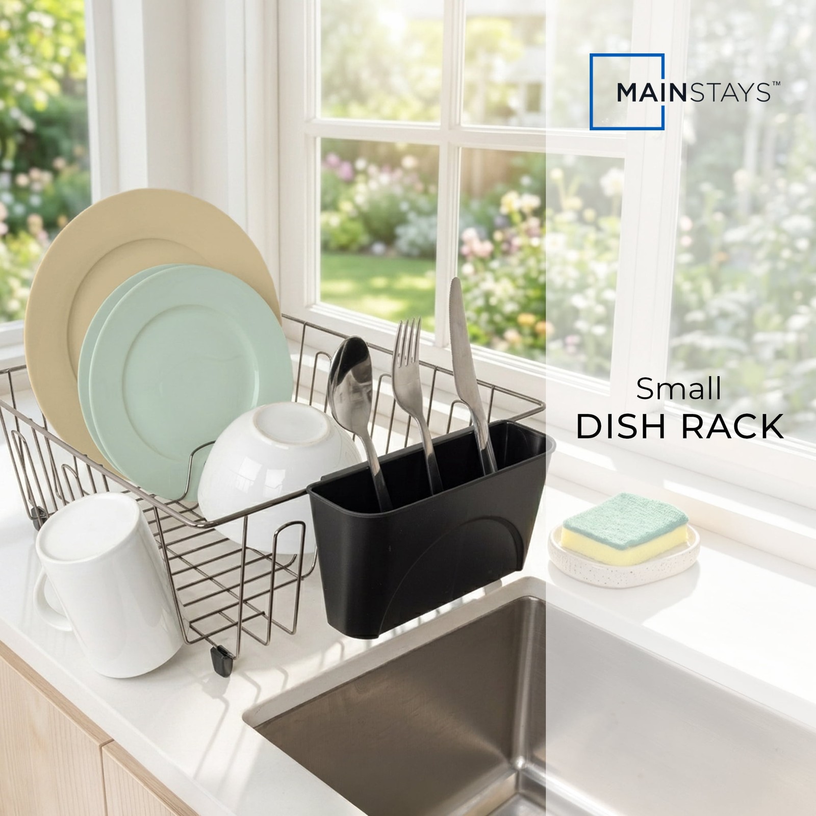 Small Dish Drainer Rack – Chrome/Black