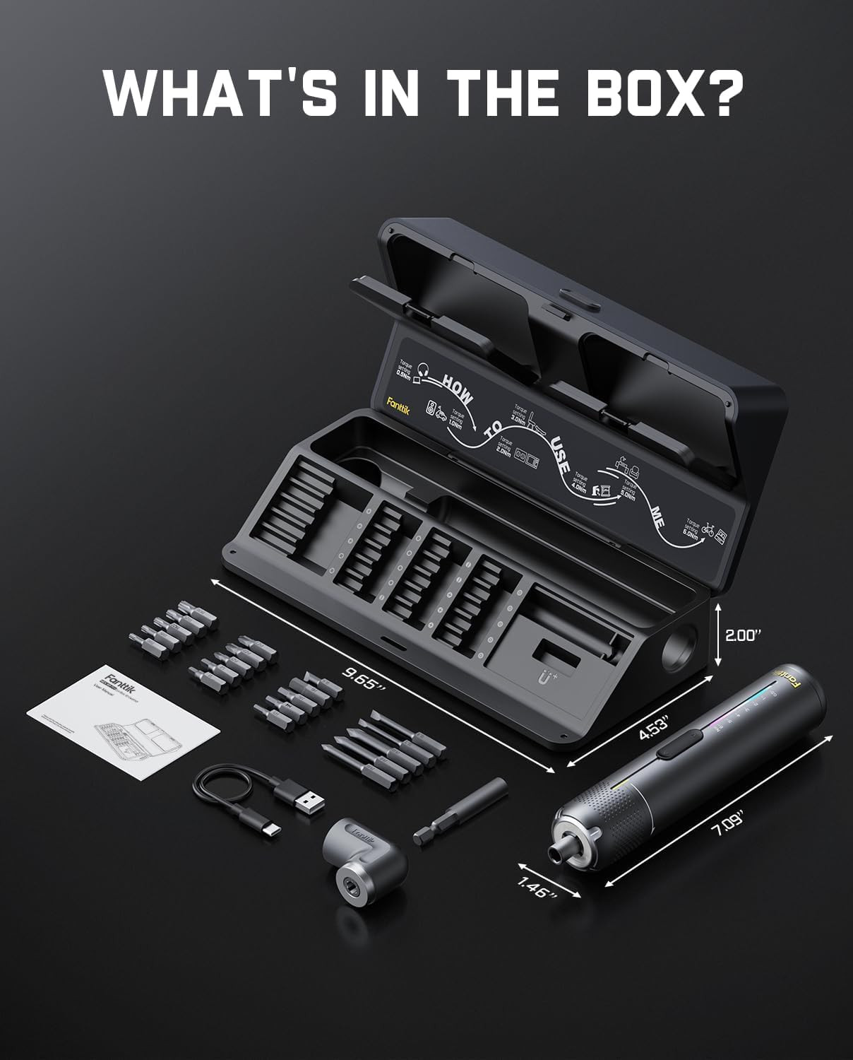 S2 Pro Electric Screwdriver, Cordless Screwdriver Set(Space Grey) | 7 Torque Set