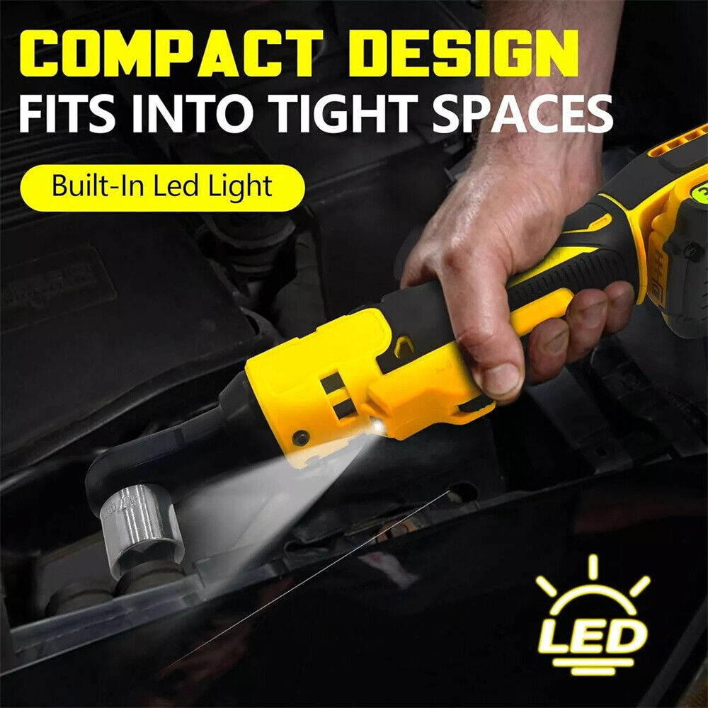 CISIVIS Cordless Electric Ratchet Wrench 3/8″ for Dewalt 20V Li-Ion Battery-