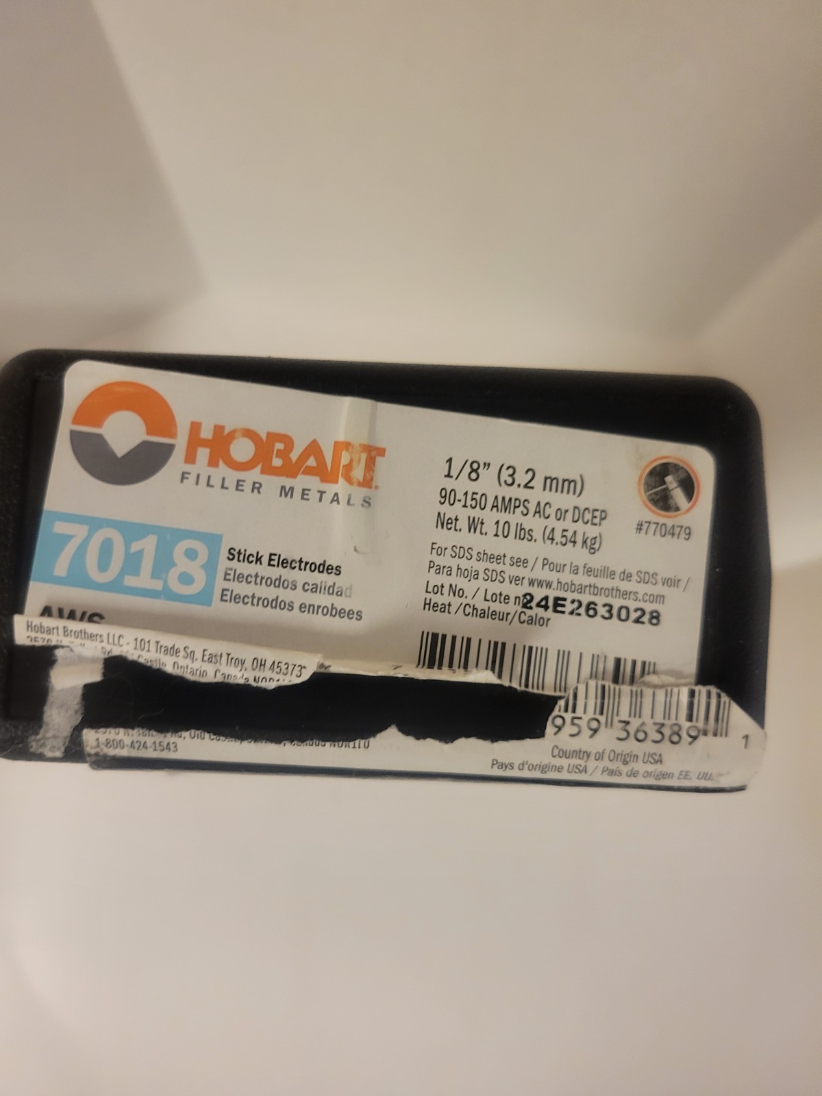 New Hobart 7018 Stick Electrode – 1/8 3.2mm 10 Lbs 90-150 Amps AWS