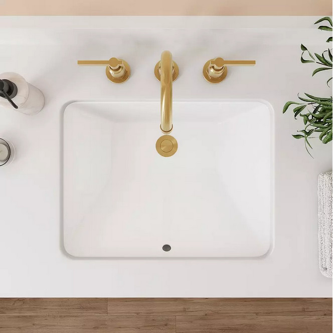 Signature Hardware-Avalon Rectangular Porcelain Undermount Bathroom Sink – White