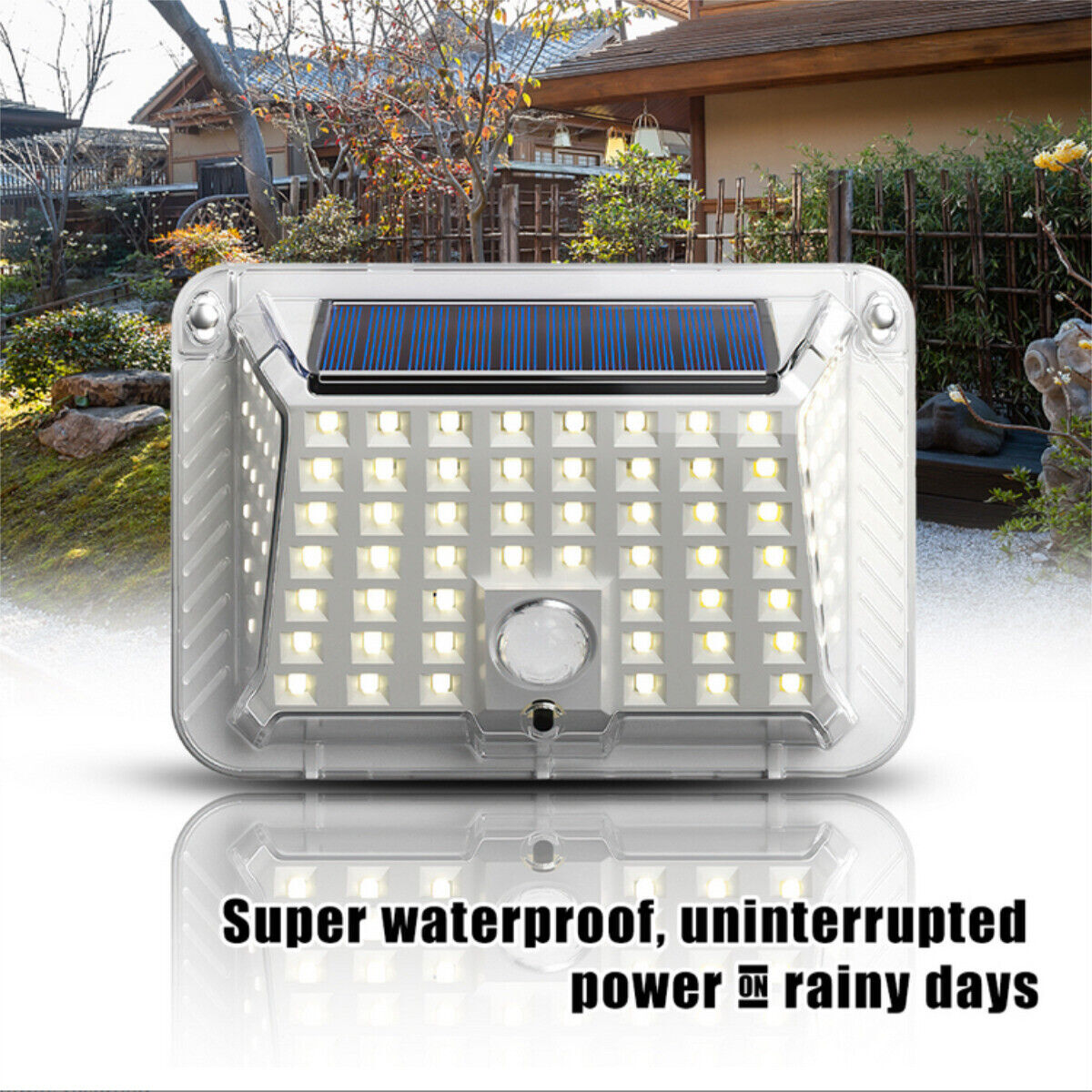 PFCTART 90 LED Solar Wall Light Outdoor Garden Motion Sensor Security Flood Lamp