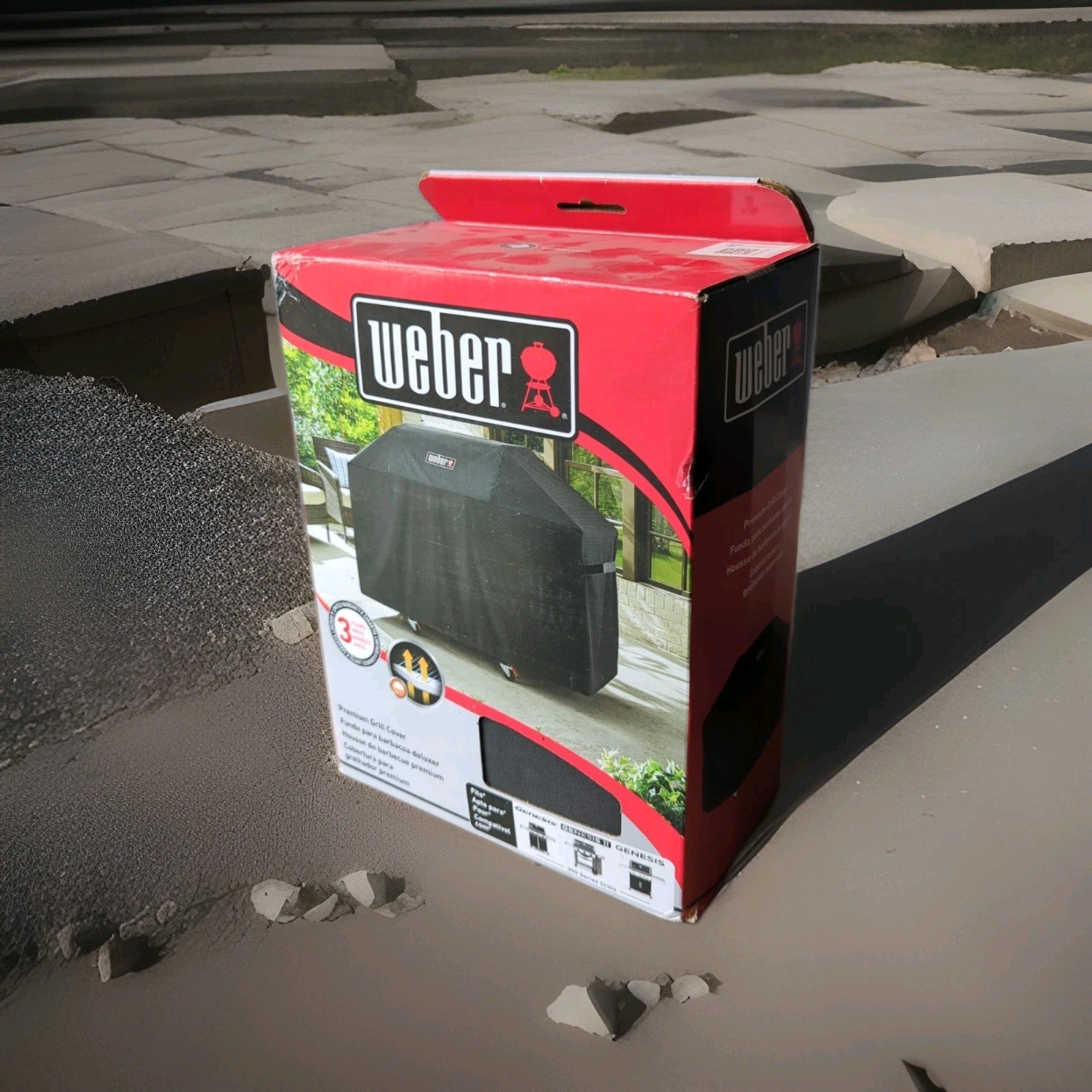 Weber Genesis II 3 Burner Premium Gas Grill Cover – Black