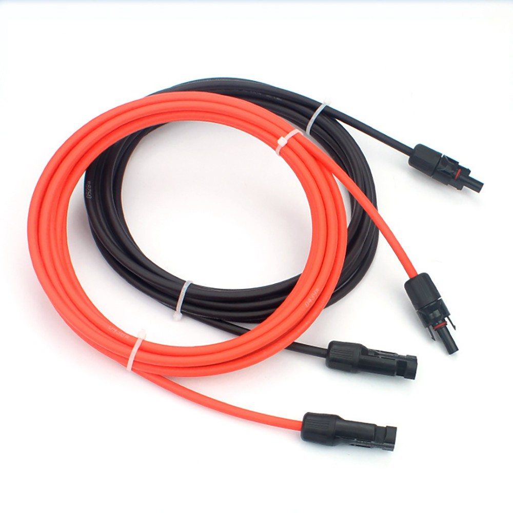 10AWG Black+Red Solar Panel Extension Cable 6.6FT-20FT Female & Male Connectors