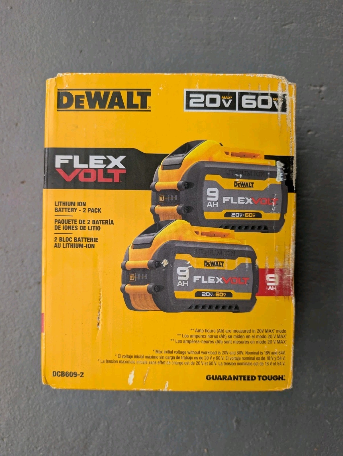 🔋 (2 PACK) PDEWALT FLEXVOLT 20V/60V MAX 9Ah Battery – High Output Power