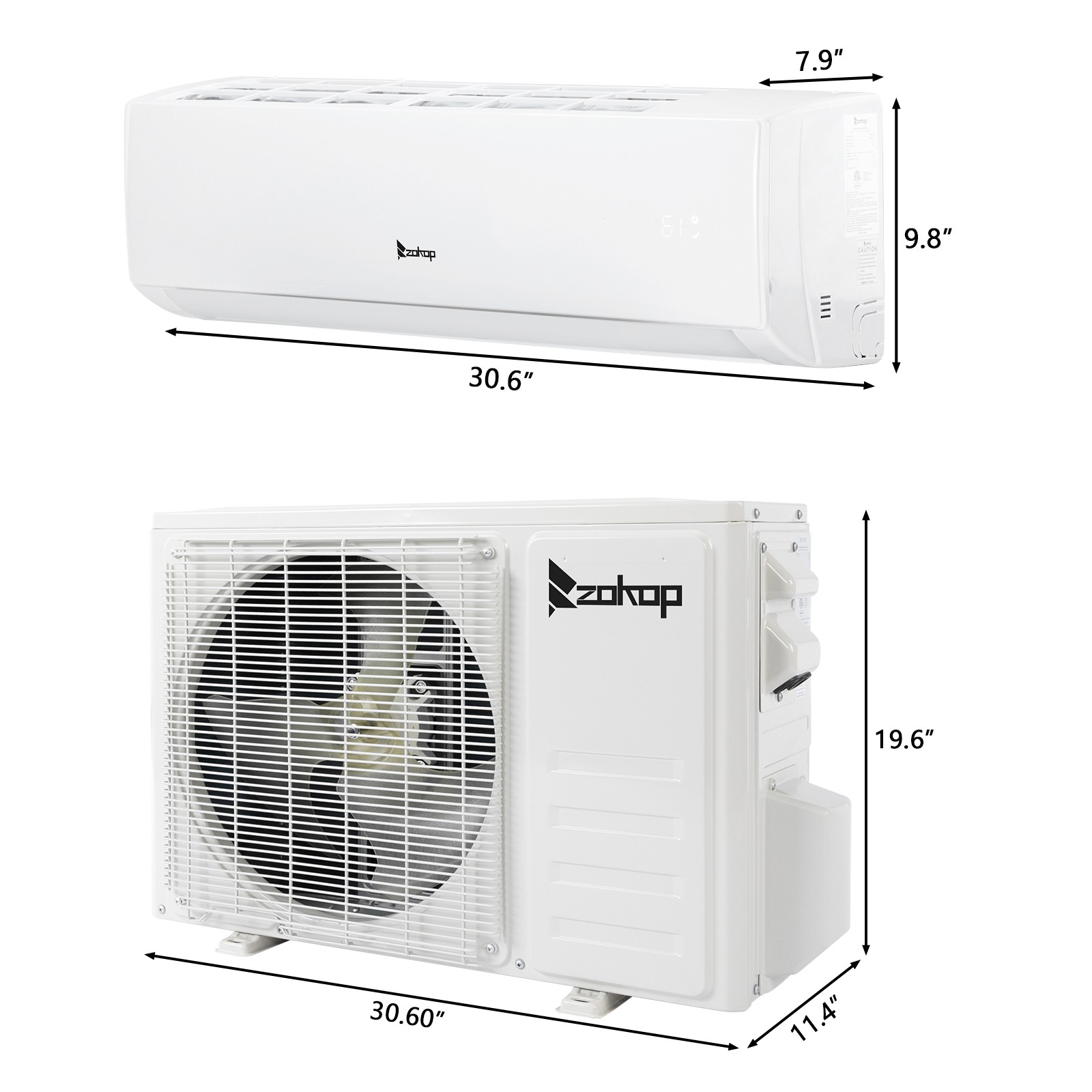 11500 BTU Mini Split Air Conditioner Heat Pump System Wifi Up to 550 Sq. Ft 115V