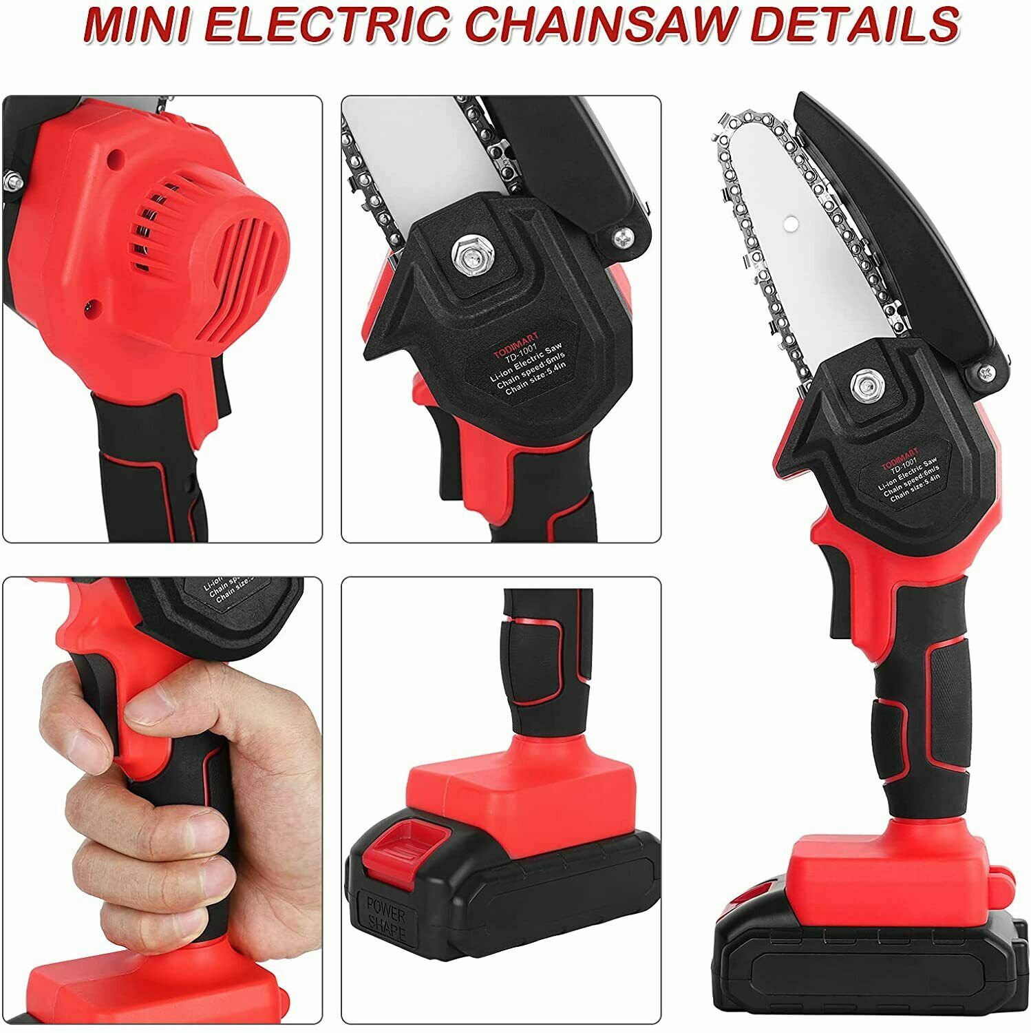 New Mini Chainsaw Electric Wood Cutter Cordless Chain Saw with battery & 2 Chain