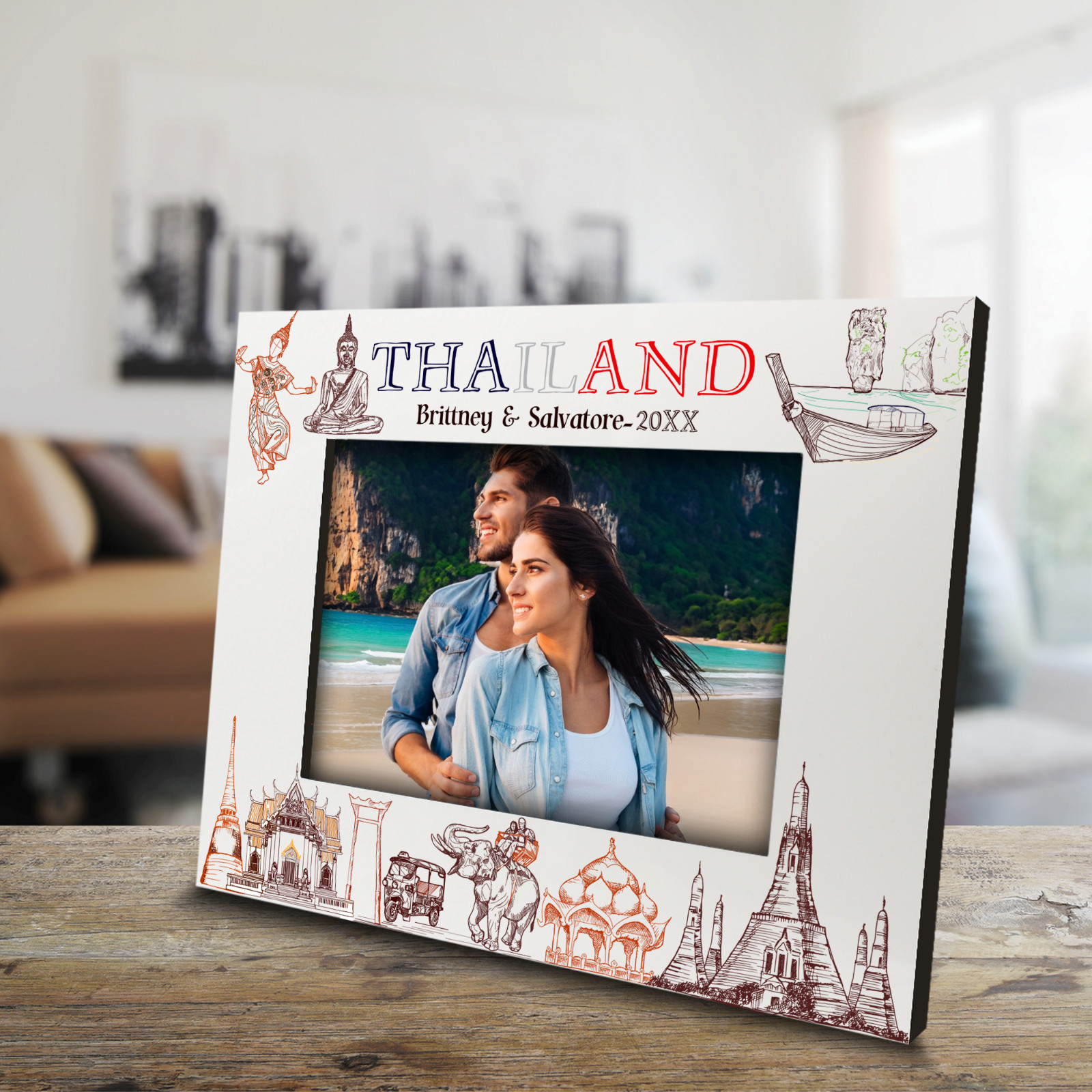 PERSONALIZE-Thailand Picture frame-Wedding, Honeymoon, Vacation in Thailand