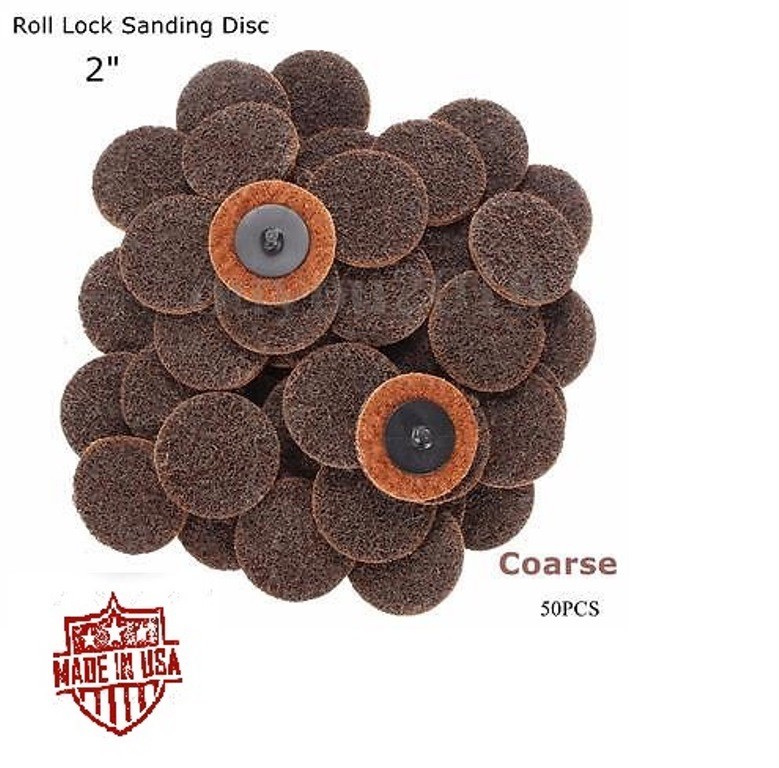50 Pc 2″ coarse Roloc Scotch pads Roll Lock Surface Sanding Disc Made in USA