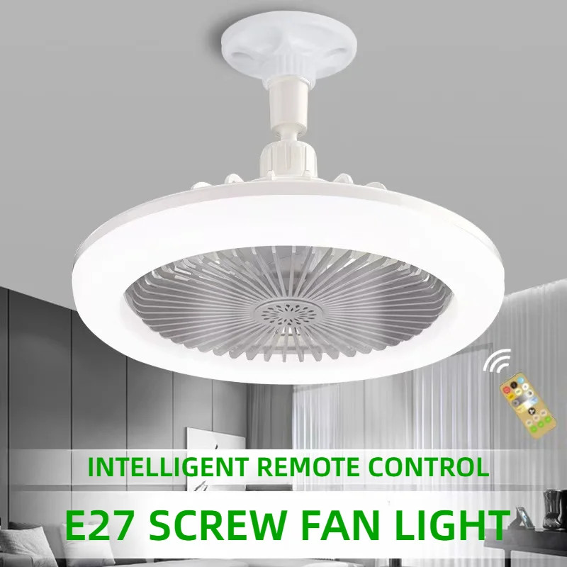 Rotatable 3in1 Ceiling Fan Remote Control Lighting Lamp Base Bedroom Living Room