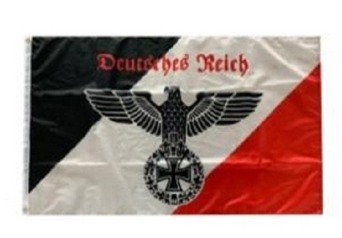 GERMAN 3’X5′ NYLON DEUTCHES REICH EAGLE W/CREST 1933-1935 FLAG BANNER GROMMETS