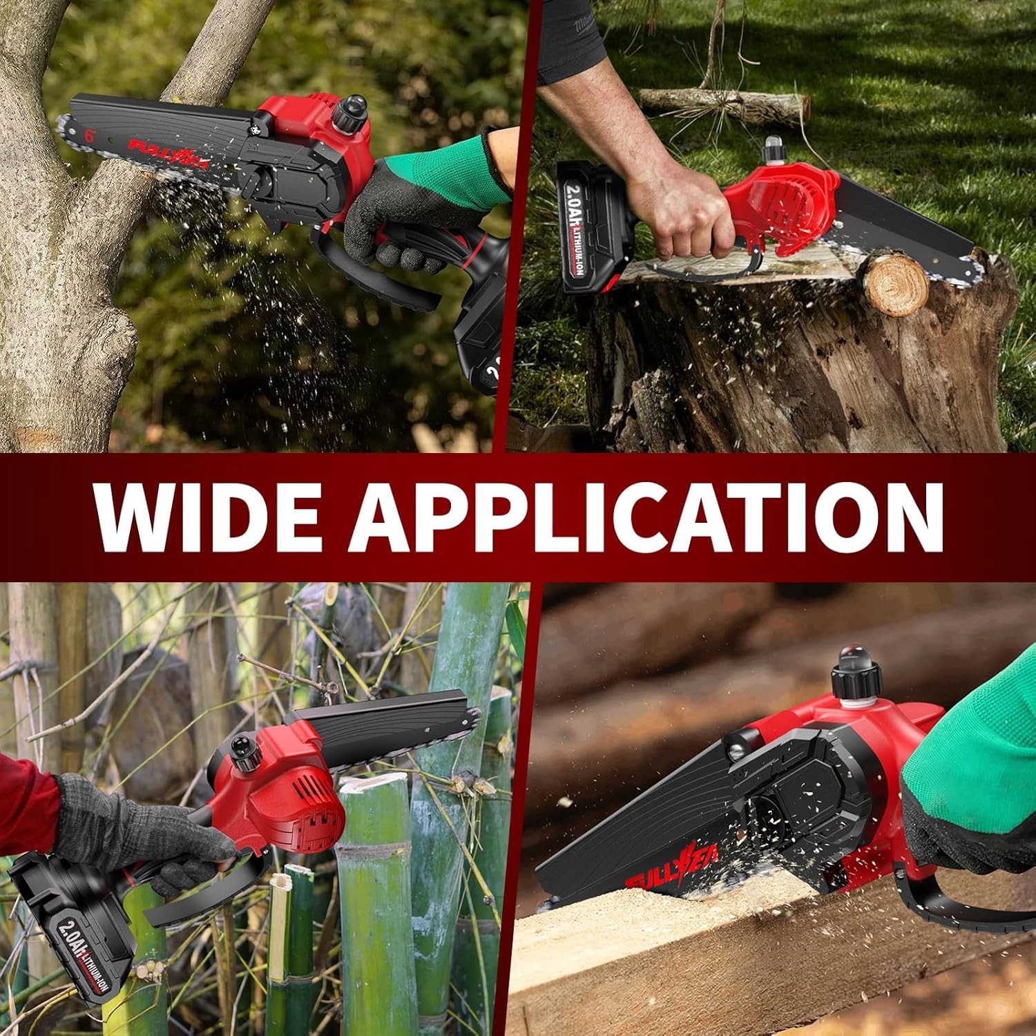 Mini Chainsaw 6 inch Cordless, Wood Ranger Mini Chainsaw with V 2.0Ah Battery US