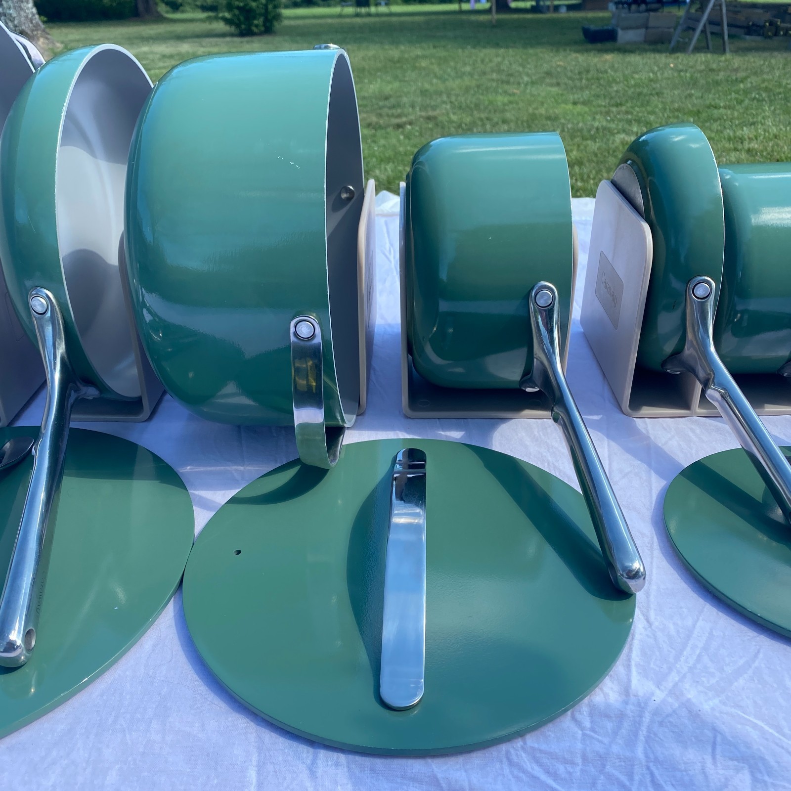 Caraway Non Stick Ceramic 15 pcs cookware set **Used- Read description** Sage