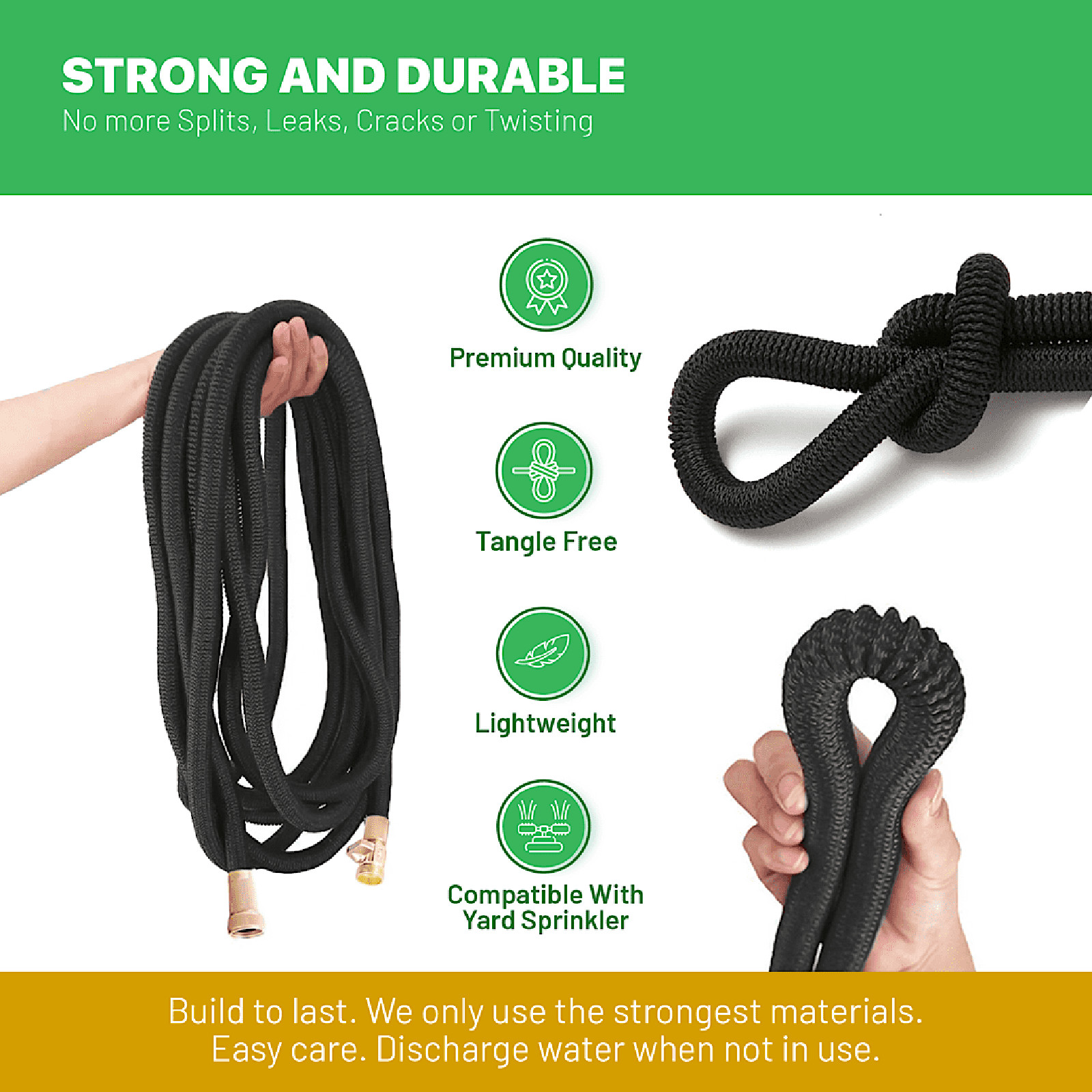 Expandable Garden Hose Pipe Flexible Water Hose w Spray Nozzle 25, 50, 75, 100FT