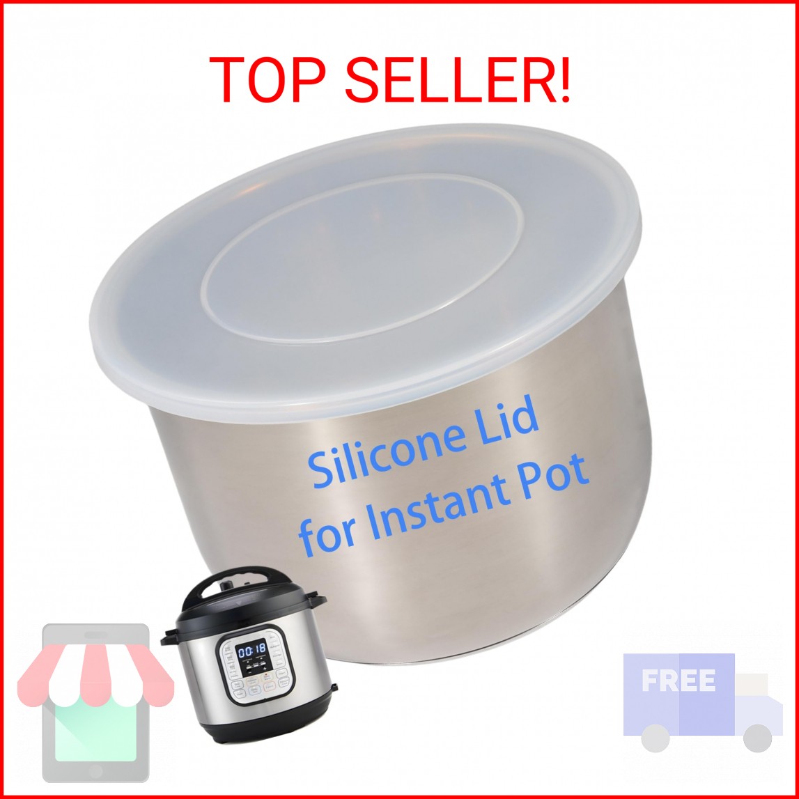 Silicone Lid for Instant Pot 6 QT & 5 QT, 9.8IN Premium Pot Cover for Instapot 5
