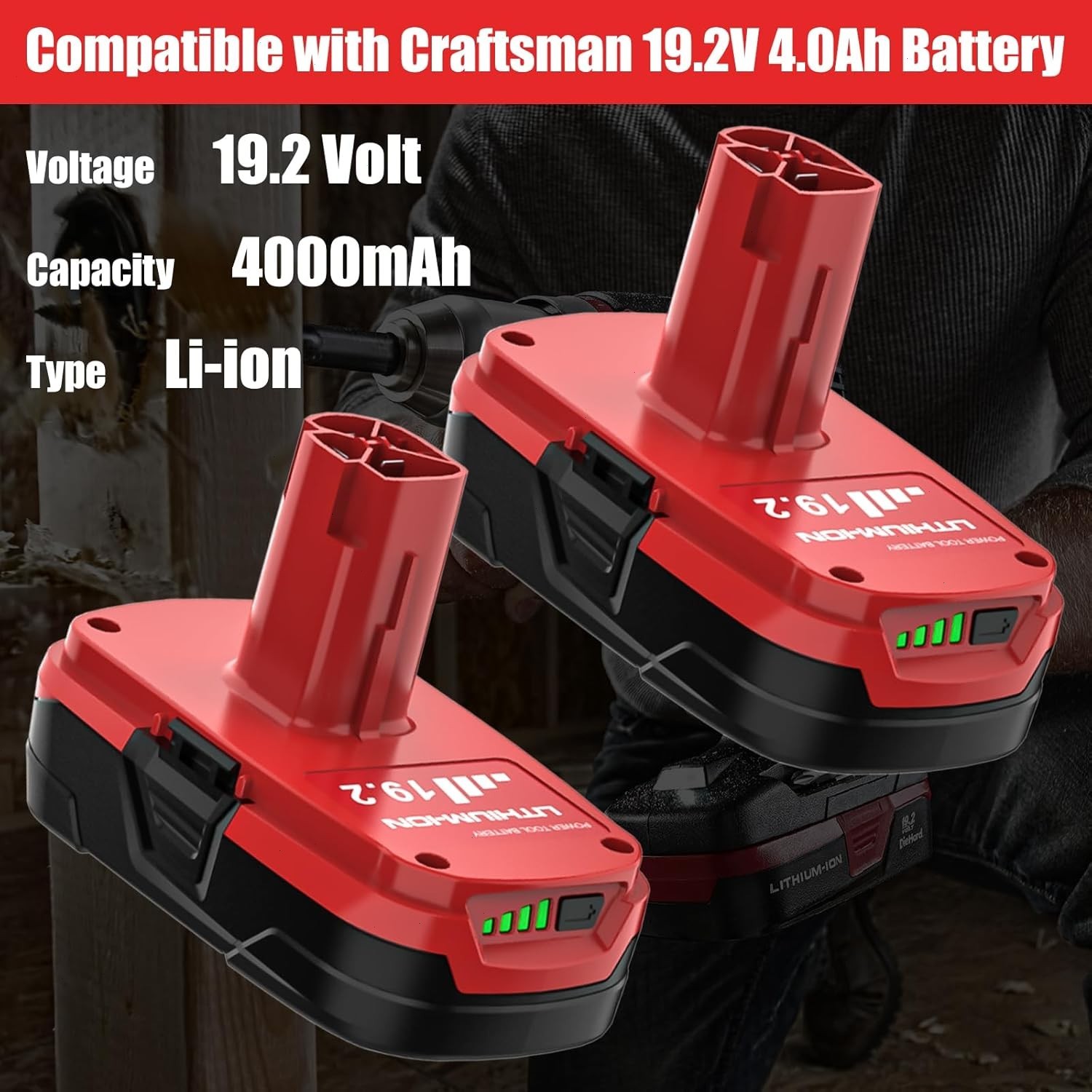 2pack 19.2 Volt XCP 8.0Ah Lithium Battery For Craftsman C3 Diehard PP2025 PP2030