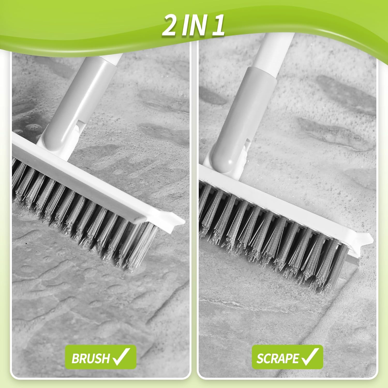 Grout Brush with Long Handle, Grout Cleaner for Tile Floors, Shower Tile Floor S