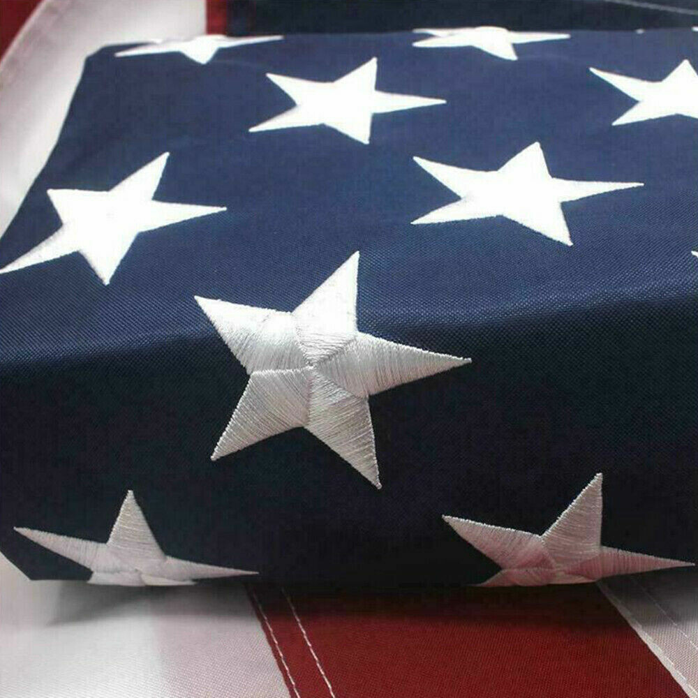 US American Flag Heavy Duty Luxury Embroidered Stars Sewn Stripes Grommets Nylon
