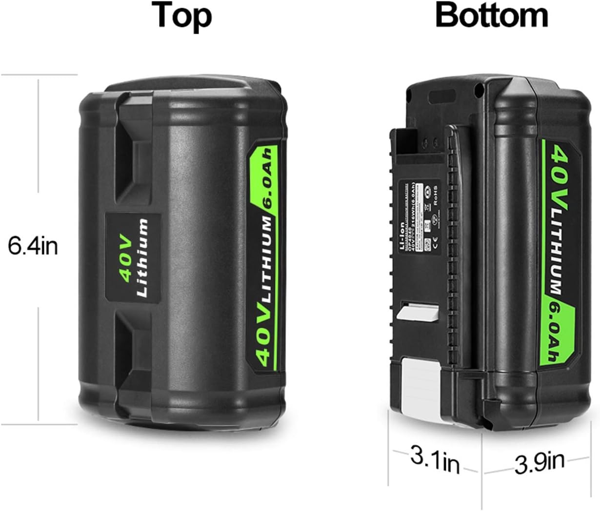 40V Battery For Ryobi 40V 6.0Ah Lithium OP4060 OP4030 OP4050 OP40602 OP40261