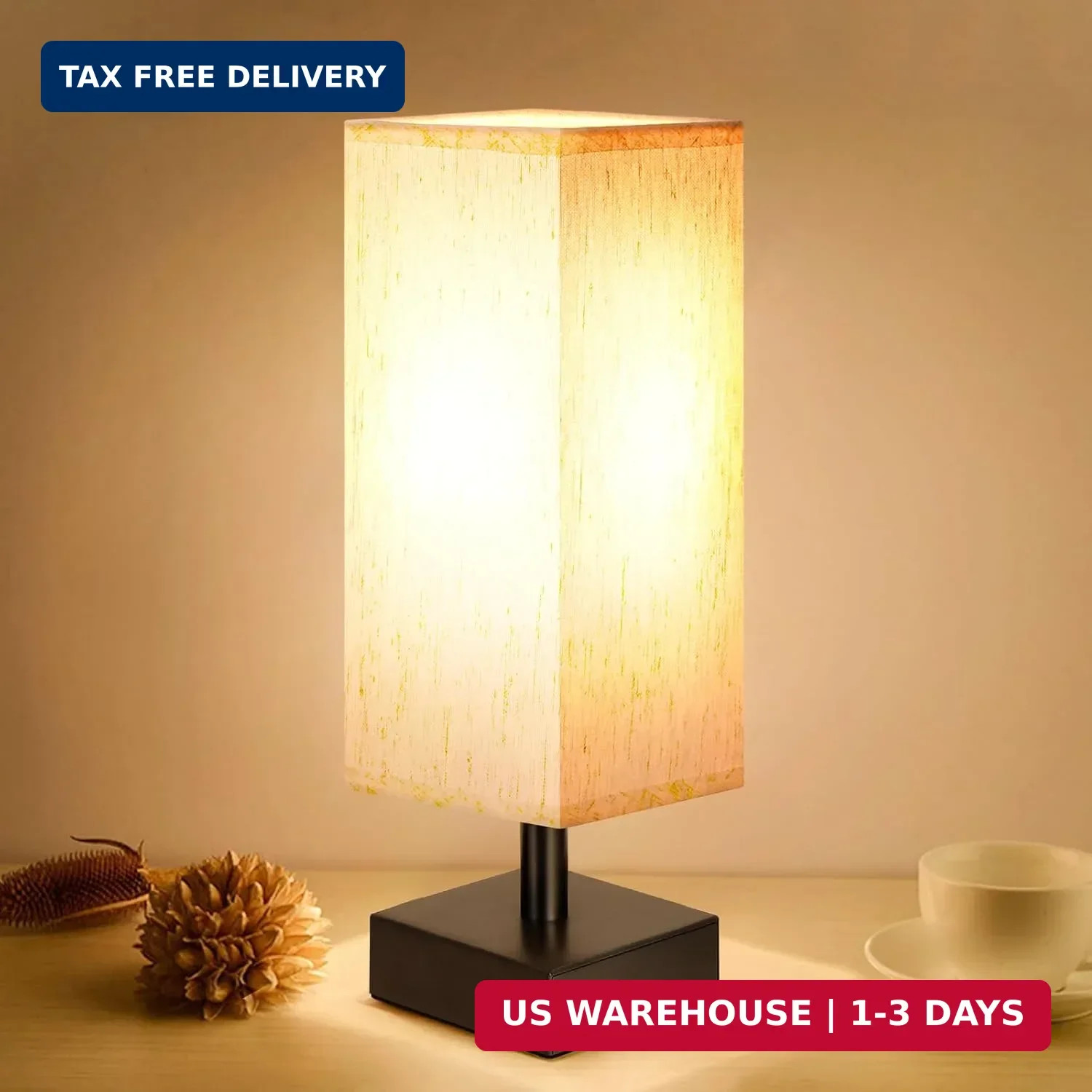 aooshine Small Table Lamp for Bedroom – Bedside Lamps for Nightstand, Minimalist