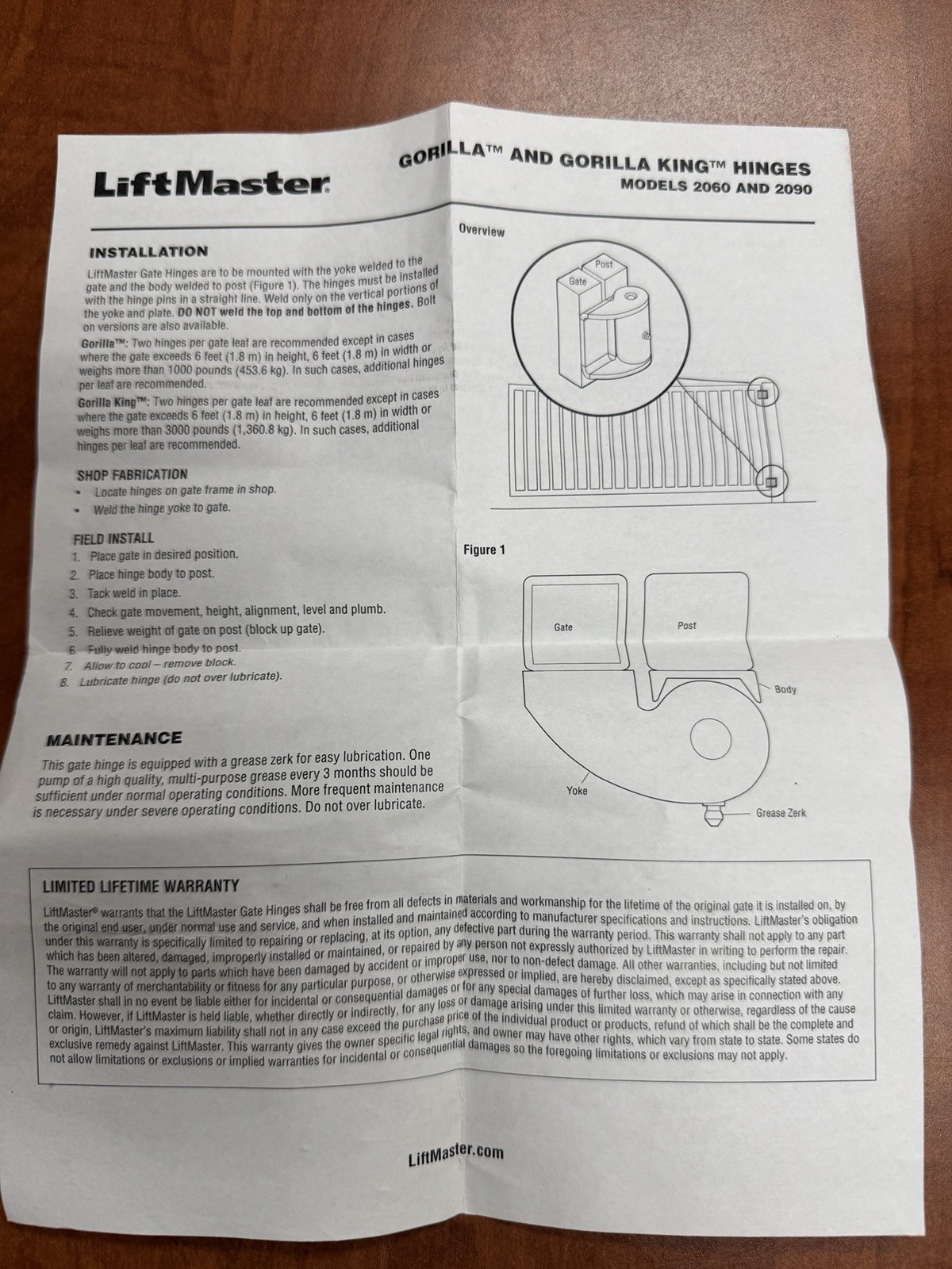 Liftmaster 2060p Hinge (1 HINGE)