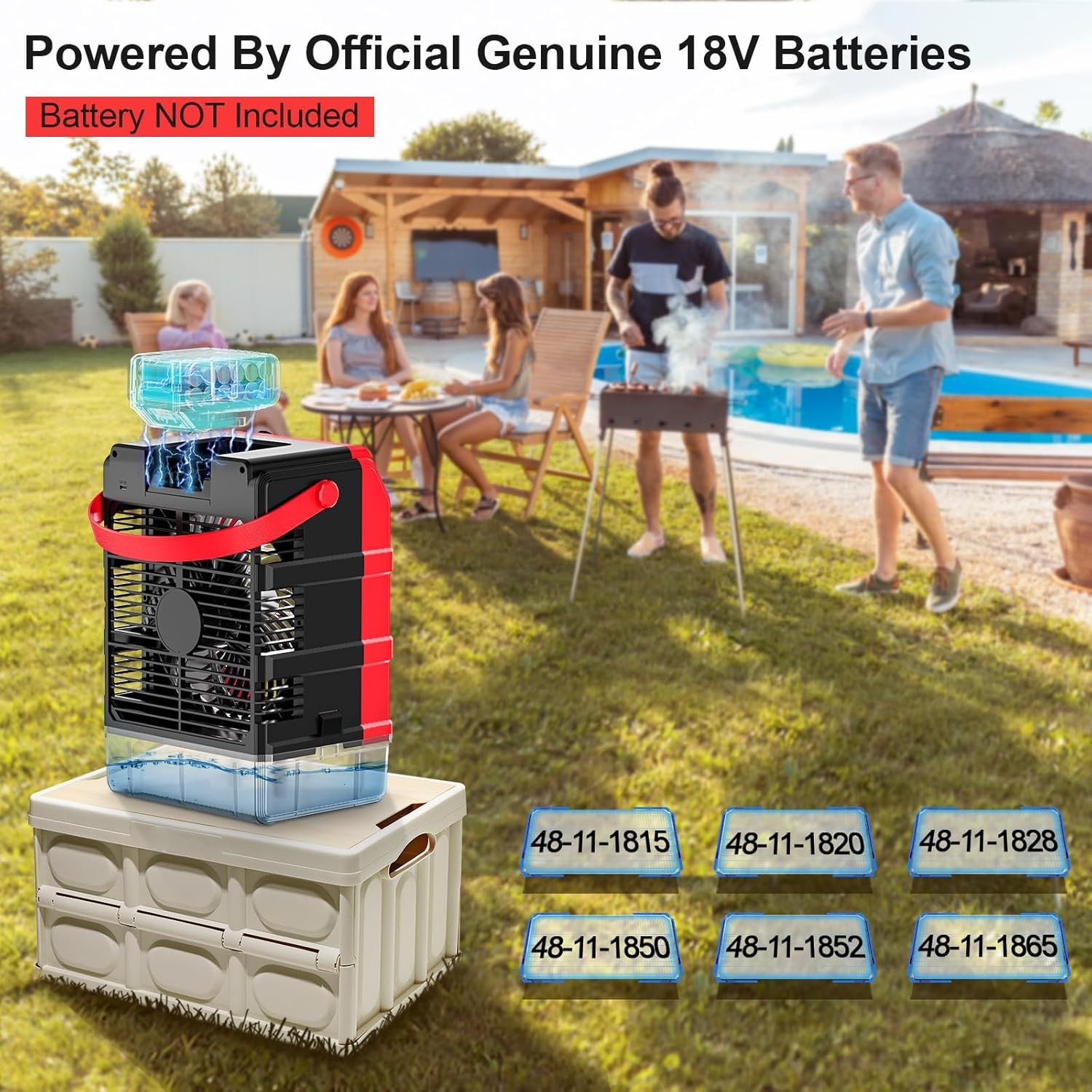 Portable Misting Fan Compatible For Milwaukee 18V Battery(NO Battery Water