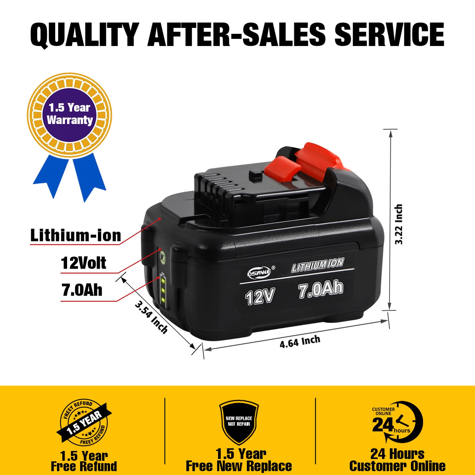 2X 12v 7.0Ah Li-Ion Battery For Dewalt 12 Volt Max DCB127 DCB120 DCB121 DCB101