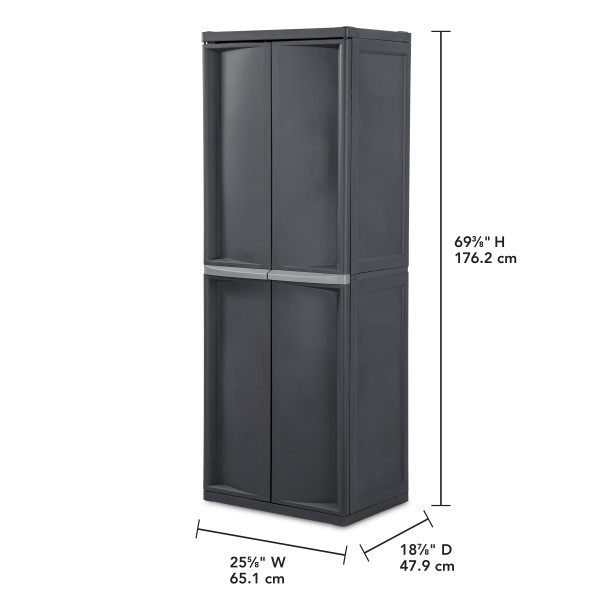 Sterilite Storage Cabinet, Garage, Pantry, & Kitchen Organizer, 4 Shelves, Gray