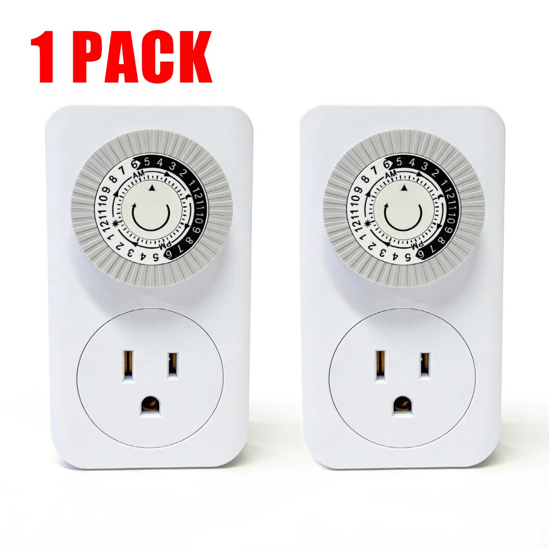 1-10 Pack Indoor 24-Hour Mechanical Outlet Timer Plug Indoor 2 or 3 Prong