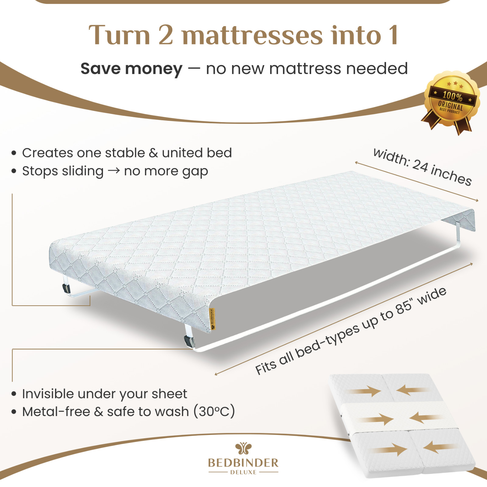 Bed Bridge ** BedBinders | Bed Gap Filler and Mattress Gap Filler – Twin to King