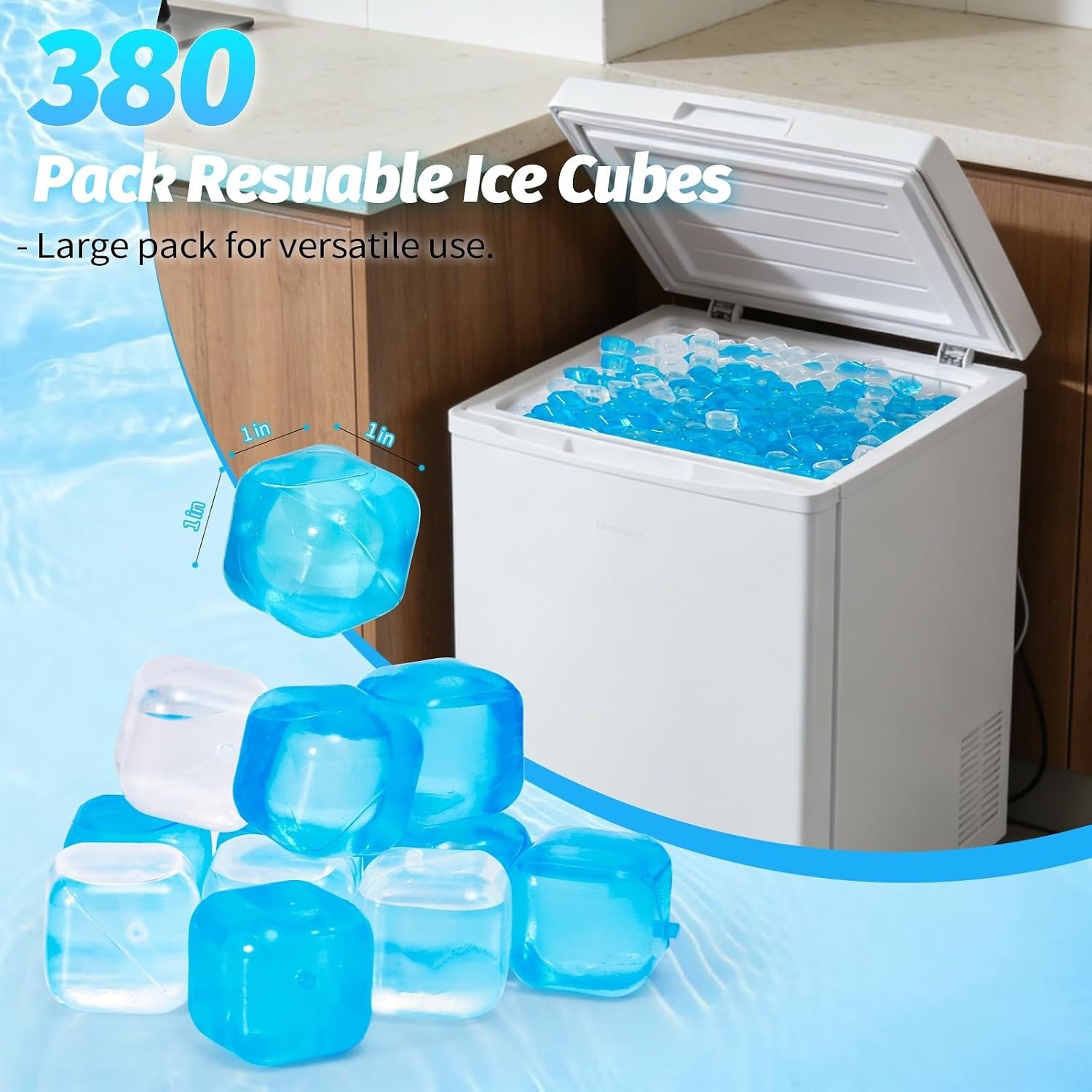 380 Pack Reusable Ice Cube Drinks Refreezable Plastic Ice Cubes Without Diluting