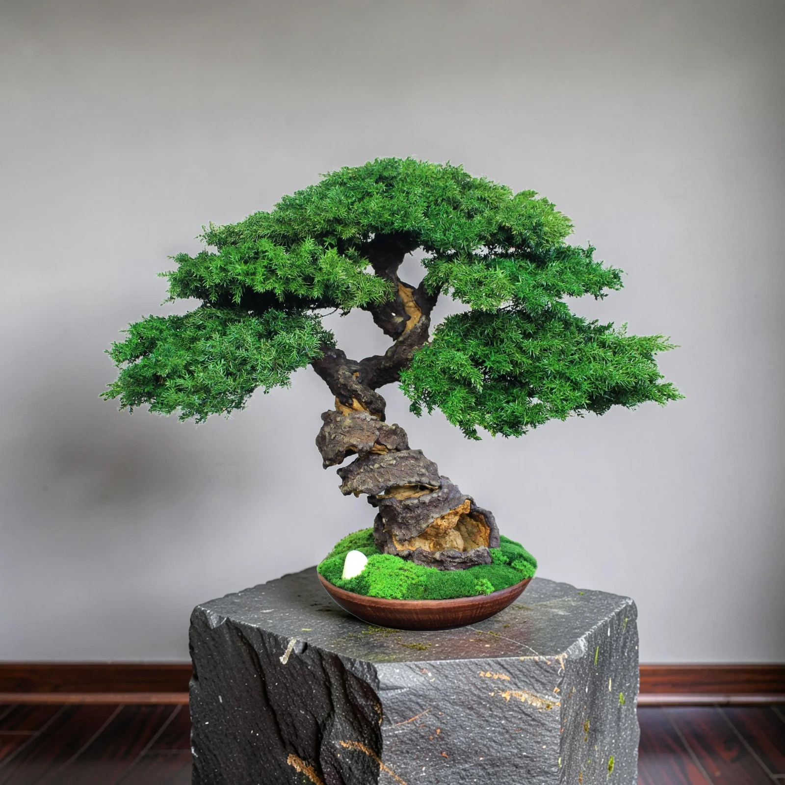 Preserved Juniper Bonsai – Handmade Interior Art Sculpture. 41 cm / 16,14″