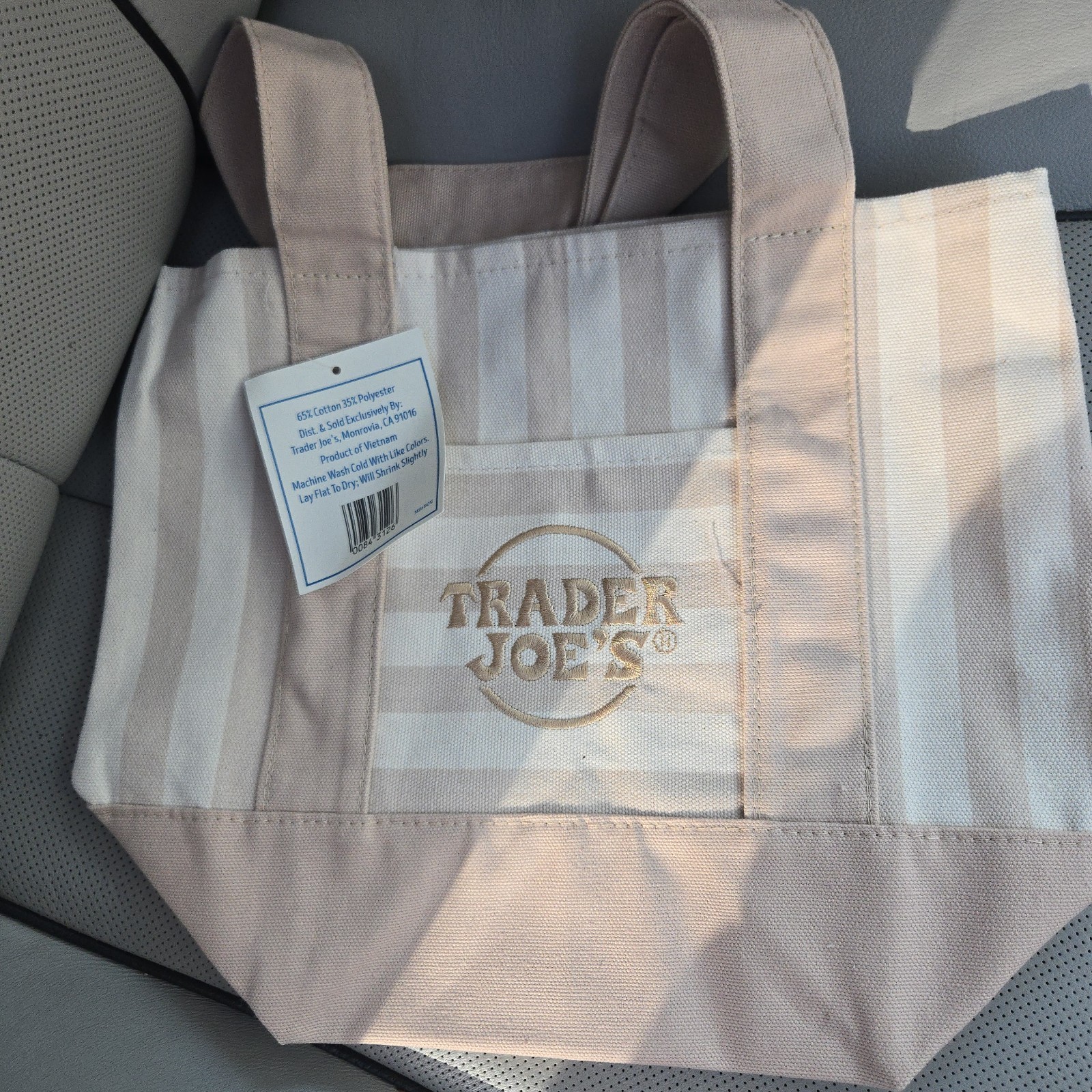 SAME DAY SHIPPING – Trader Joe’s Mini Pastel Stripe Tote Bag Set of 4
